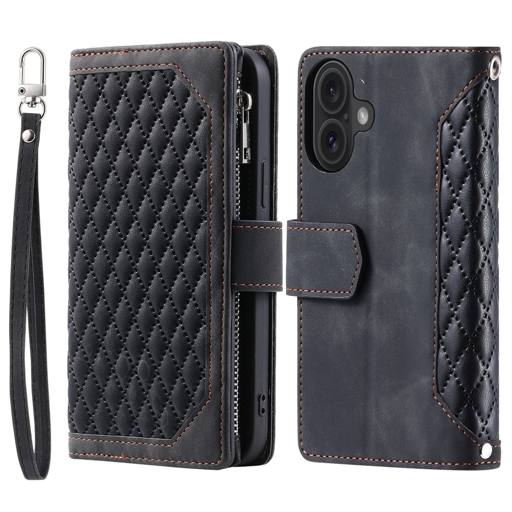 Plånboksväska iPhone 17 Quilted Svart
