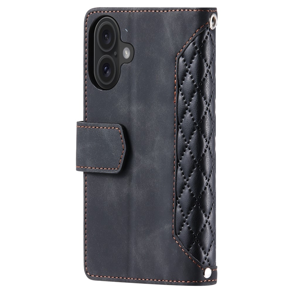Plånboksväska iPhone 17 Quilted Svart