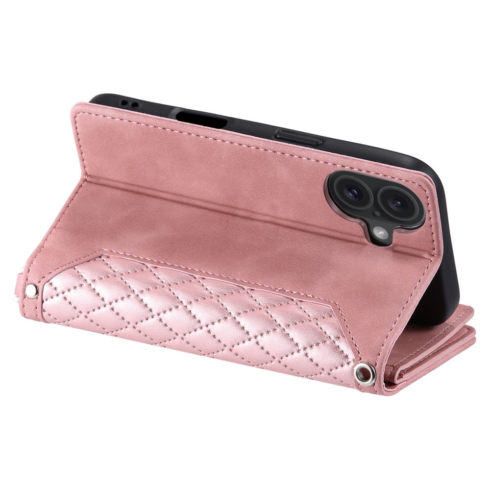 Plånboksväska iPhone 17 Quilted Rosa