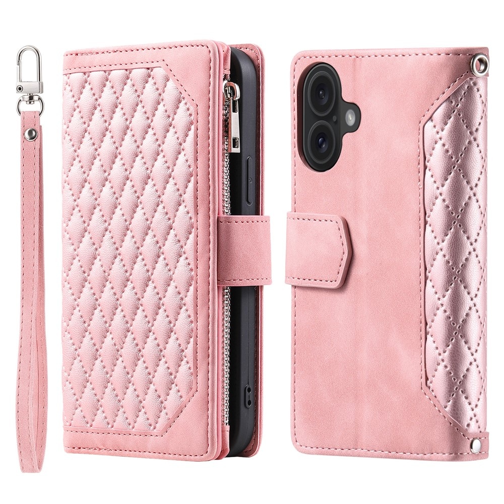 Plånboksväska iPhone 17 Quilted Rosa