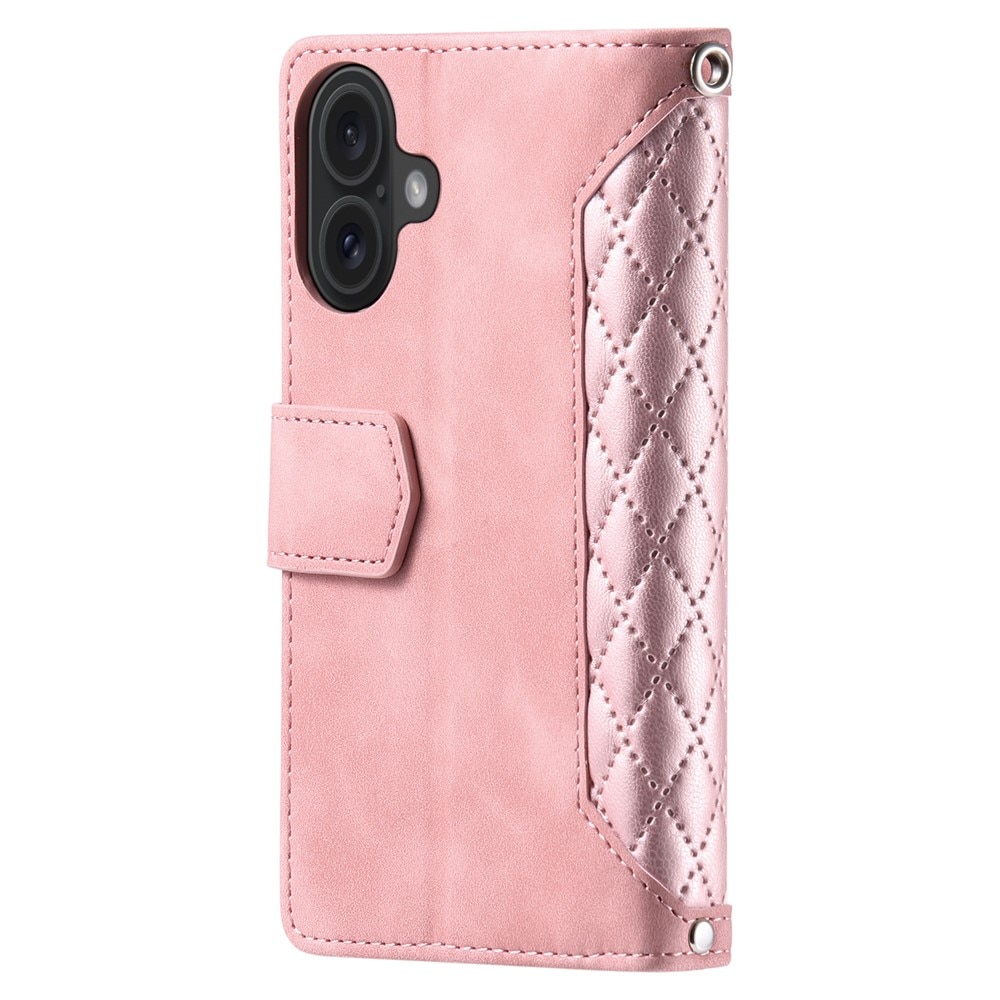 Plånboksväska iPhone 17 Quilted Rosa