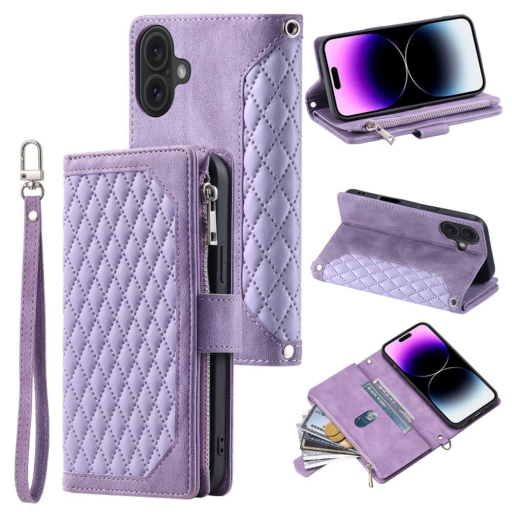 Plånboksväska iPhone 17 Quilted Lila