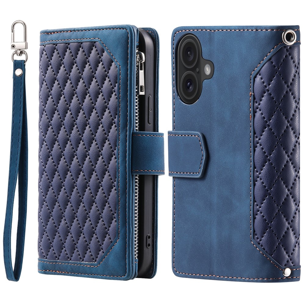Plånboksväska iPhone 17 Quilted Blå