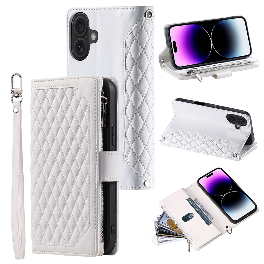 Plånboksväska iPhone 17 Quilted Vit