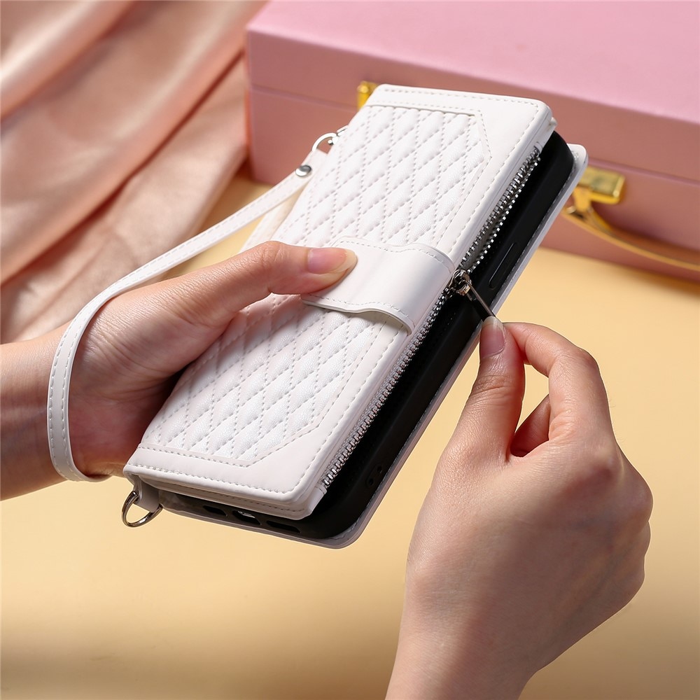 Plånboksväska iPhone 17 Quilted Vit