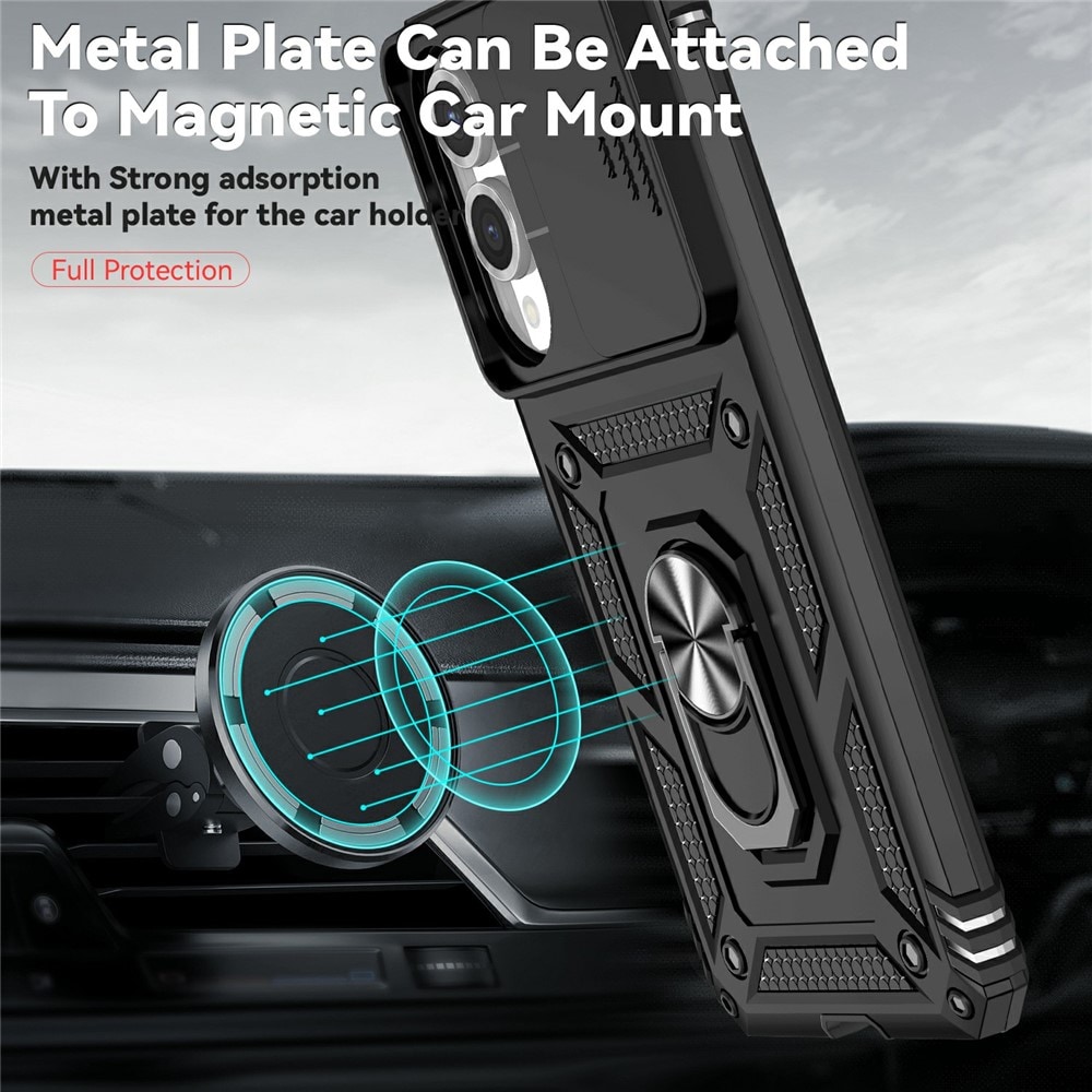 Hybridskal Ring + Kameraskydd Samsung Galaxy S25 Edge Svart