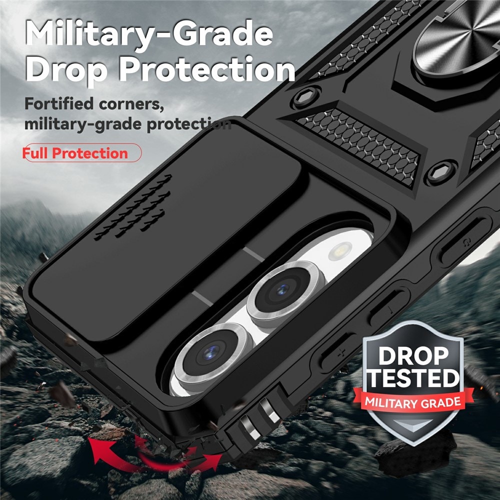 Hybridskal Ring + Kameraskydd Samsung Galaxy S25 Edge Svart