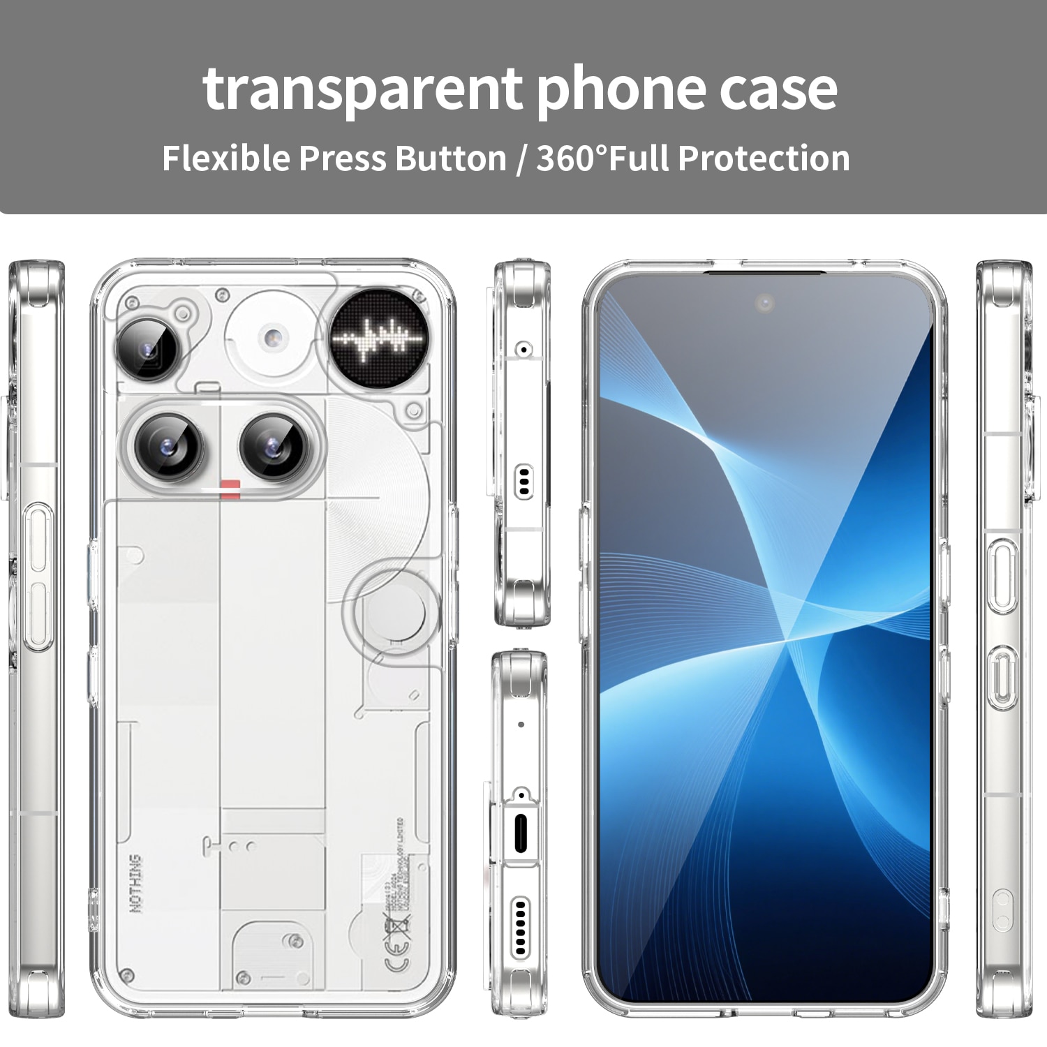 Hybridskal Nothing Phone 3 Genomskinlig