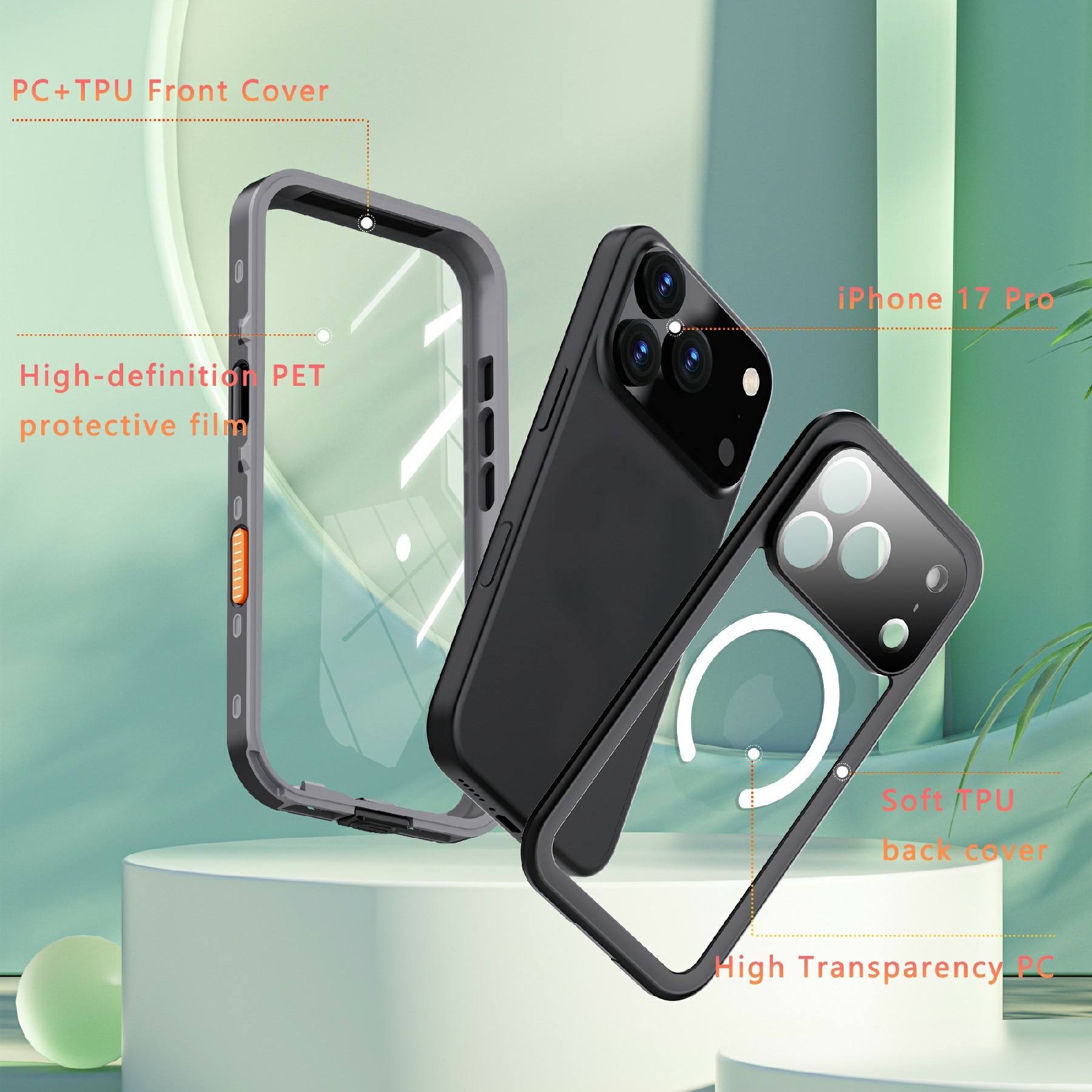 Vattentätt Skal iPhone 17 Pro transparent
