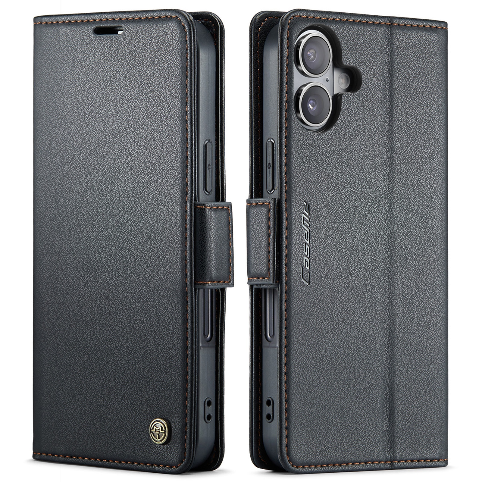 Slim Plånboksfodral RFID-skydd iPhone 17 Svart