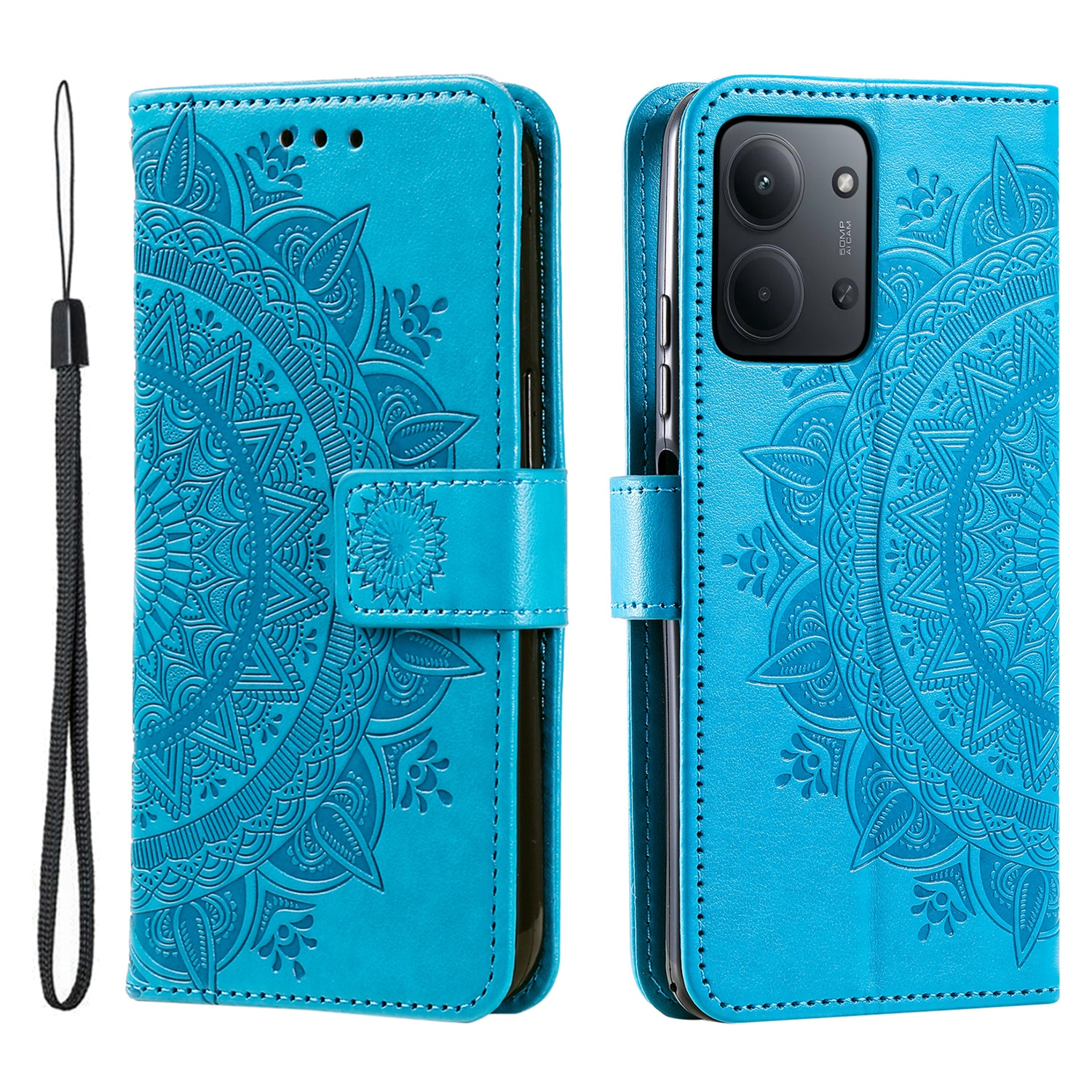 Läderfodral Mandala Xiaomi Redmi 15C Blå