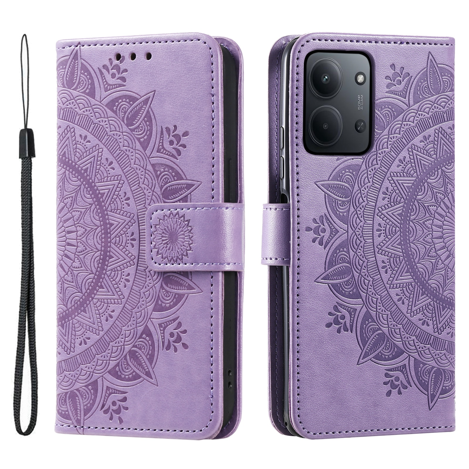 Läderfodral Mandala Xiaomi Redmi 15C Lila
