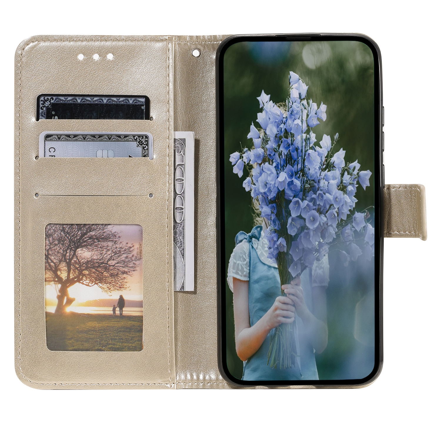 Läderfodral Mandala Xiaomi Redmi 15C Guld