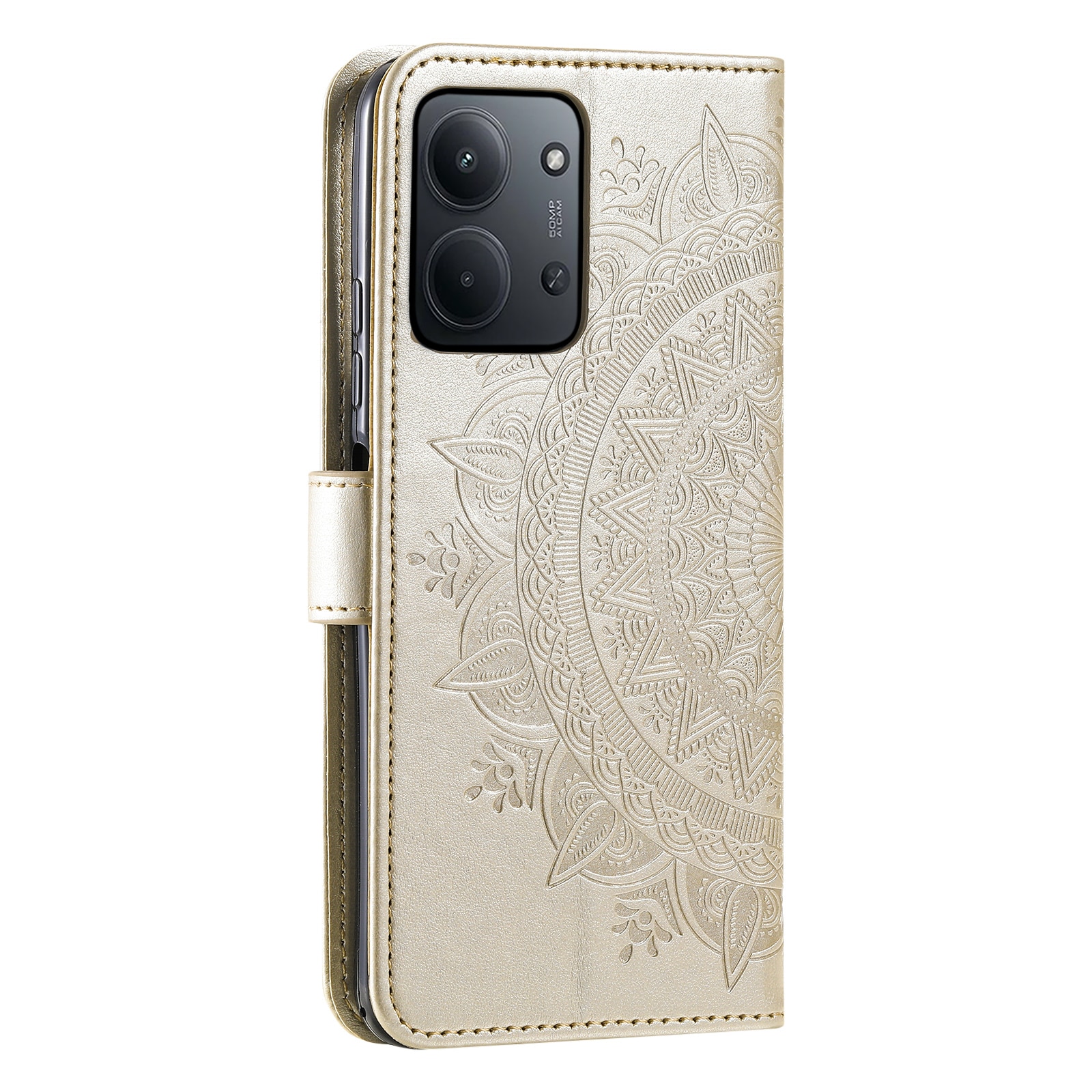 Läderfodral Mandala Xiaomi Redmi 15C Guld