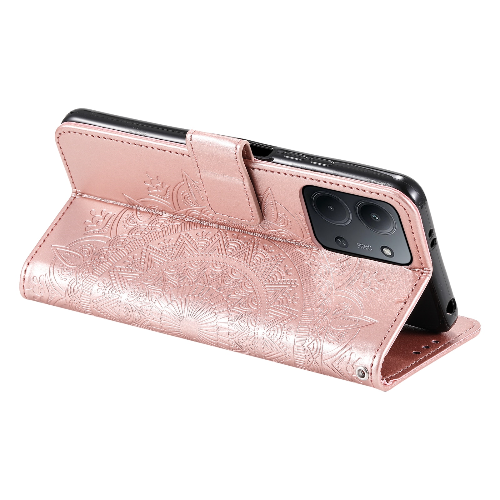 Läderfodral Mandala Xiaomi Redmi 15C Roséguld