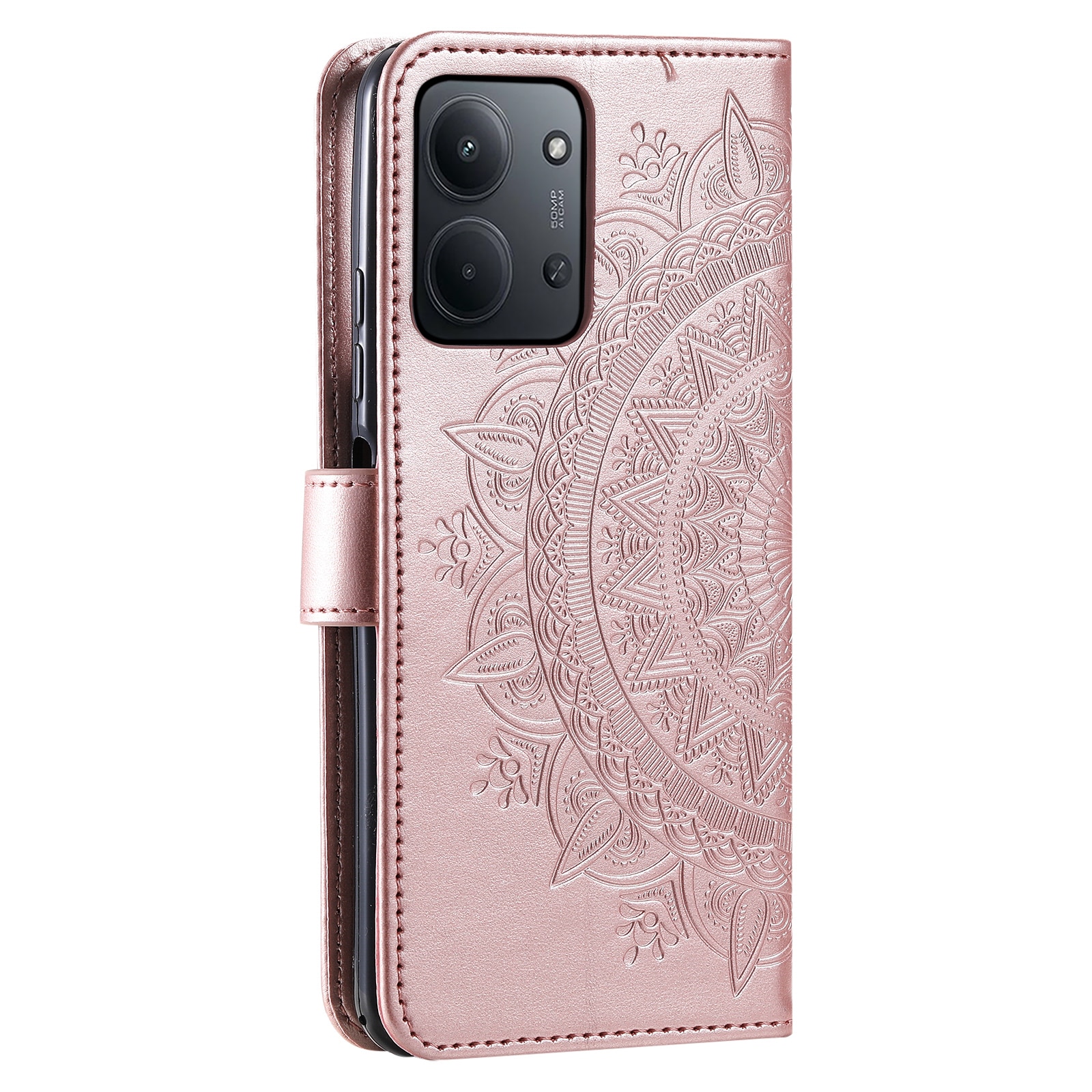 Läderfodral Mandala Xiaomi Redmi 15C Roséguld