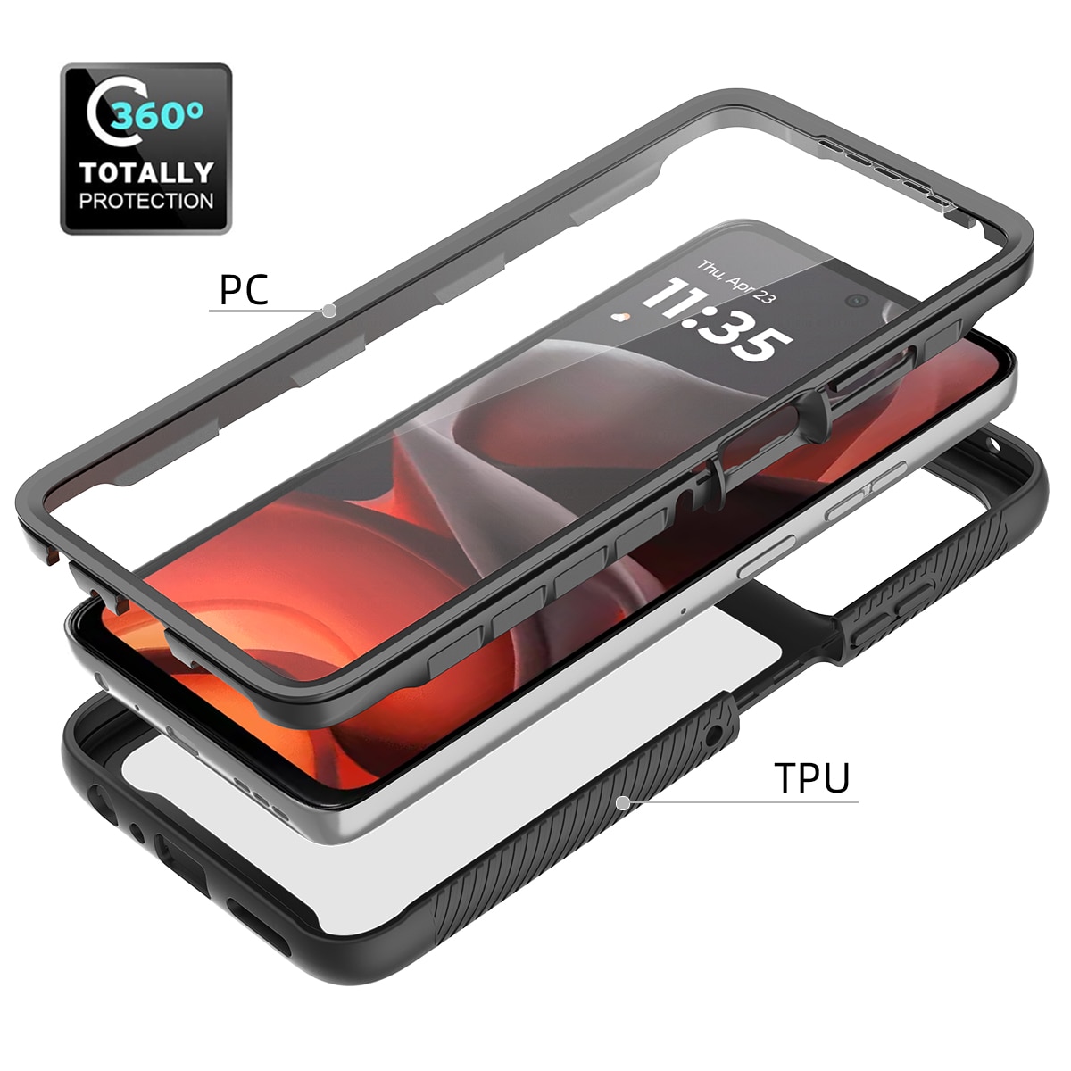 Full Protection Case Motorola Moto G86 Svart