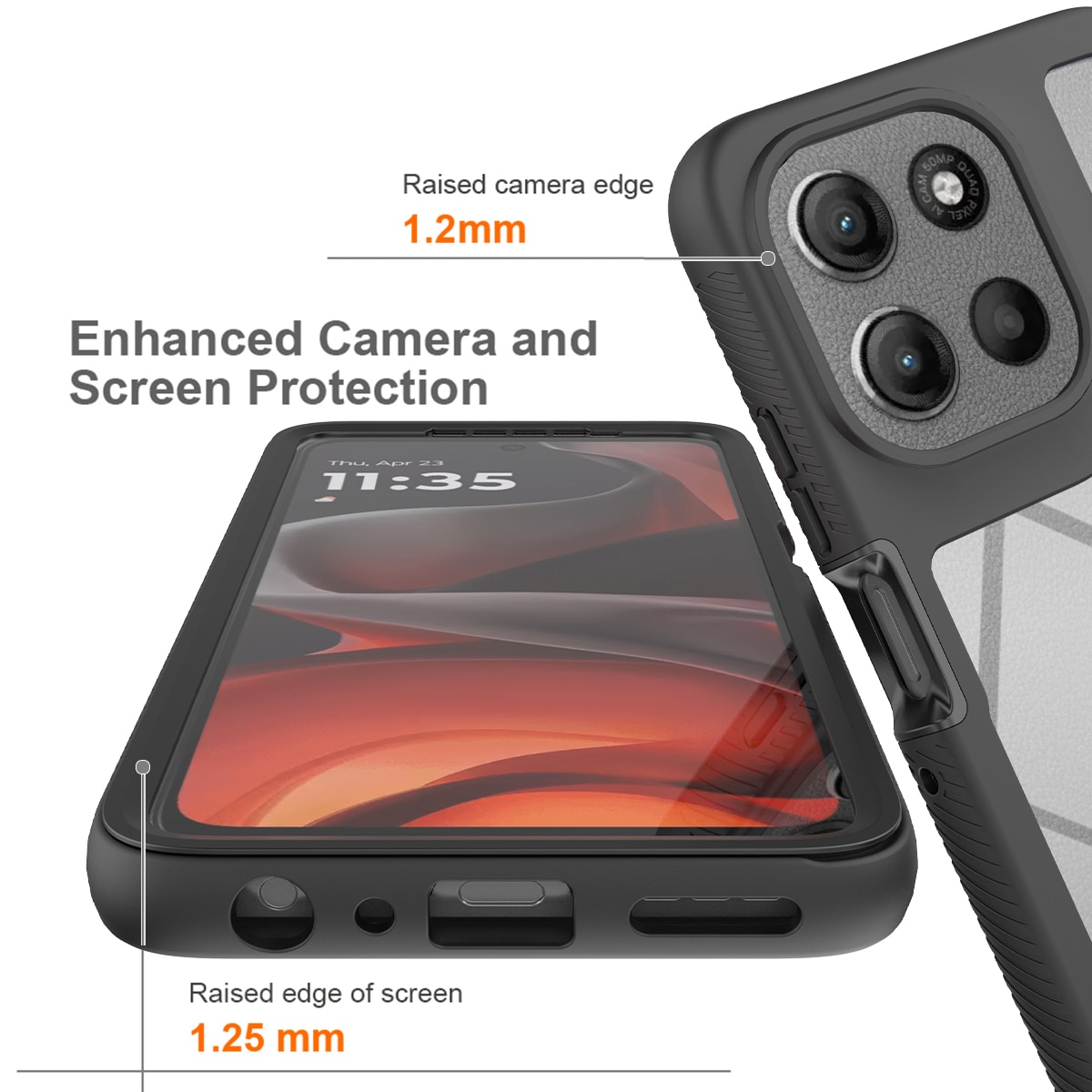 Full Protection Case Motorola Moto G56 Svart