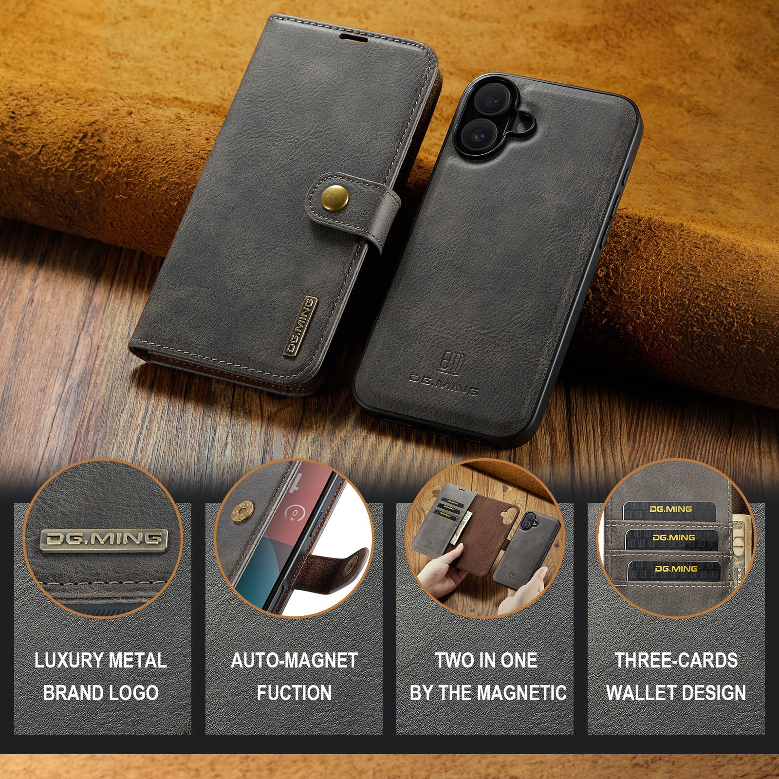 Magnet Wallet iPhone 17 Brown
