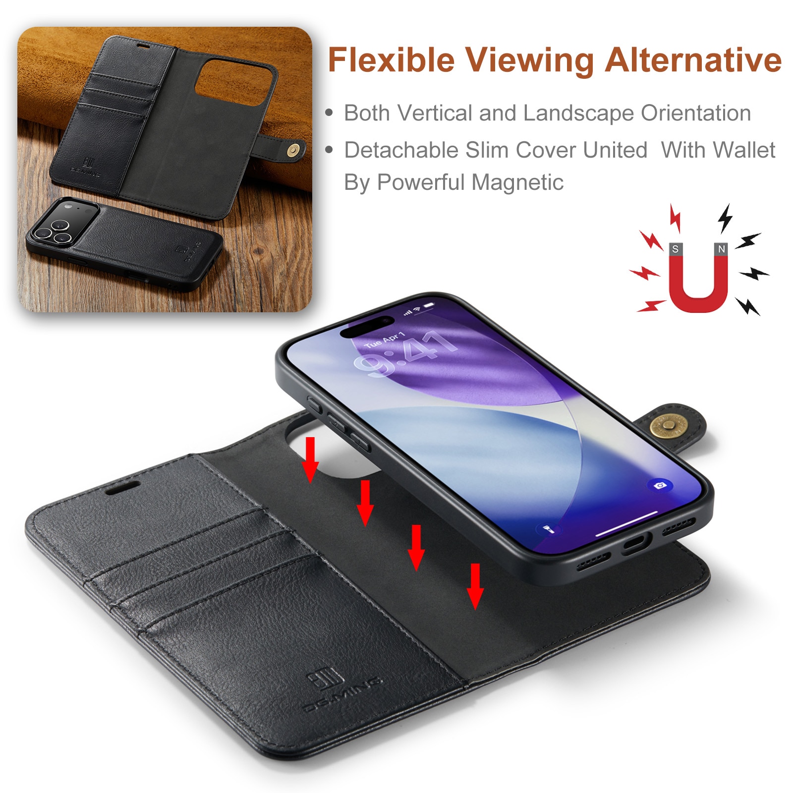Magnet Wallet iPhone 17 Pro Black