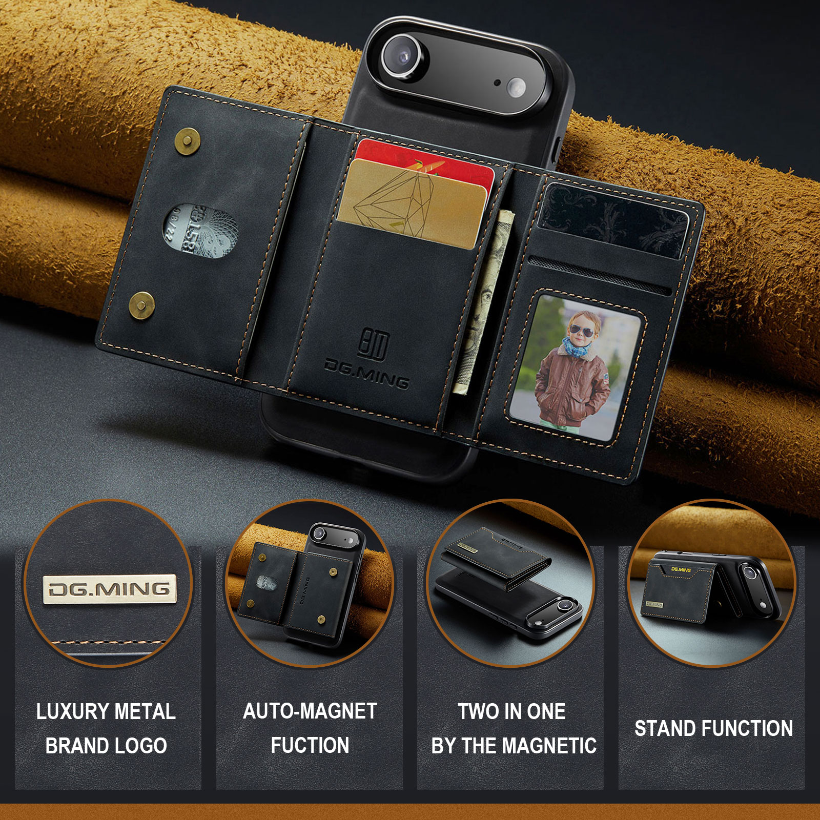Magnetic Card Slot Case iPhone 17 Air Svart