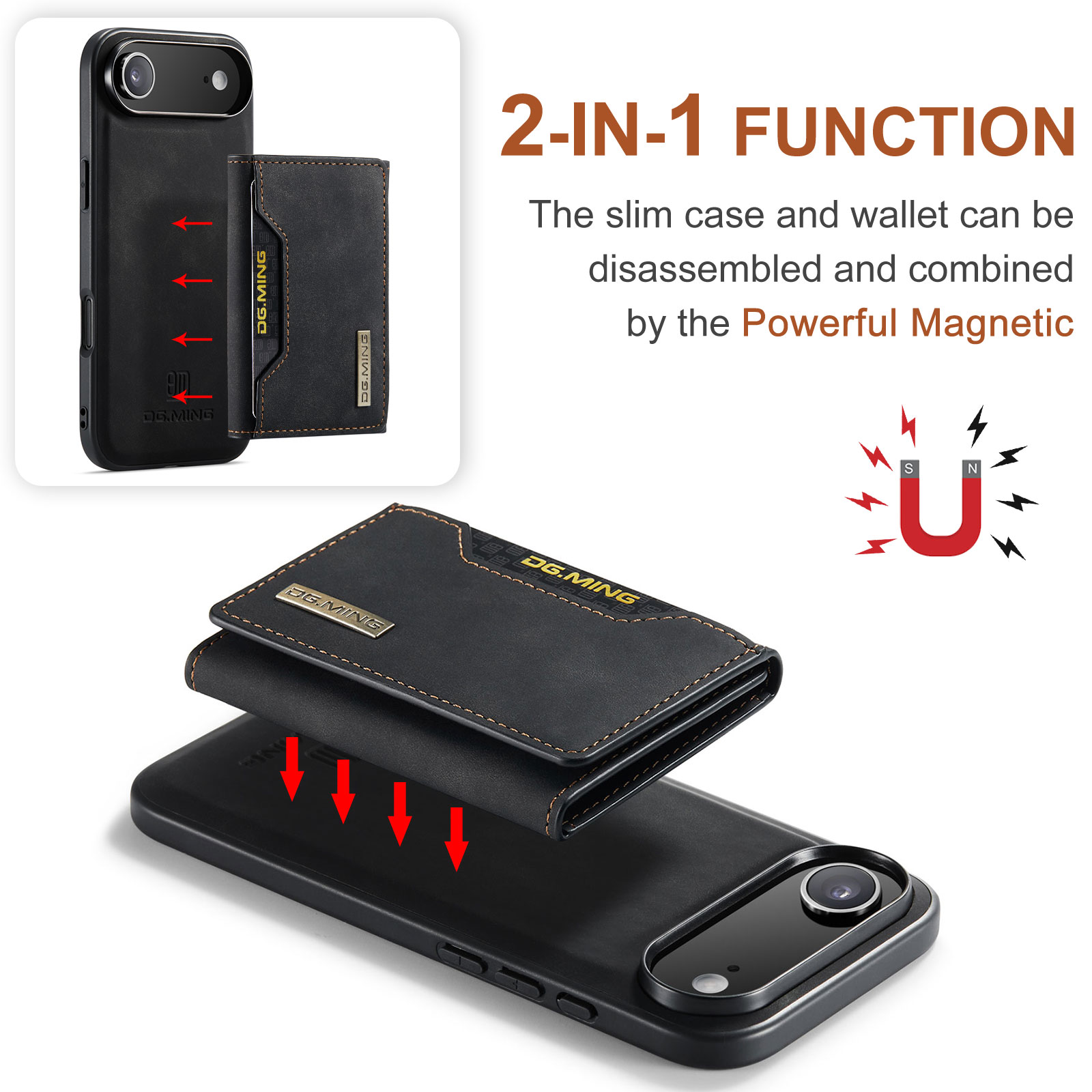 Magnetic Card Slot Case iPhone 17 Air Svart