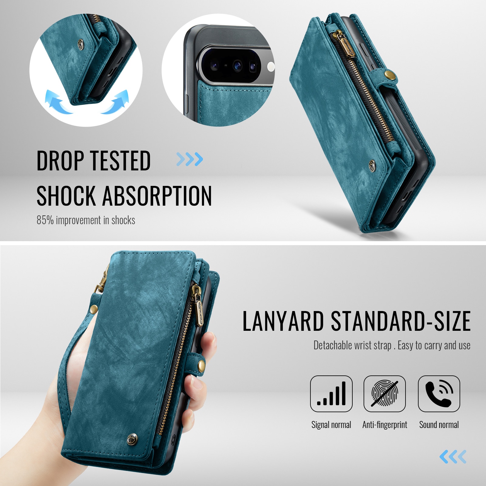Multi-slot Plånboksfodral Google Pixel 10 Blå