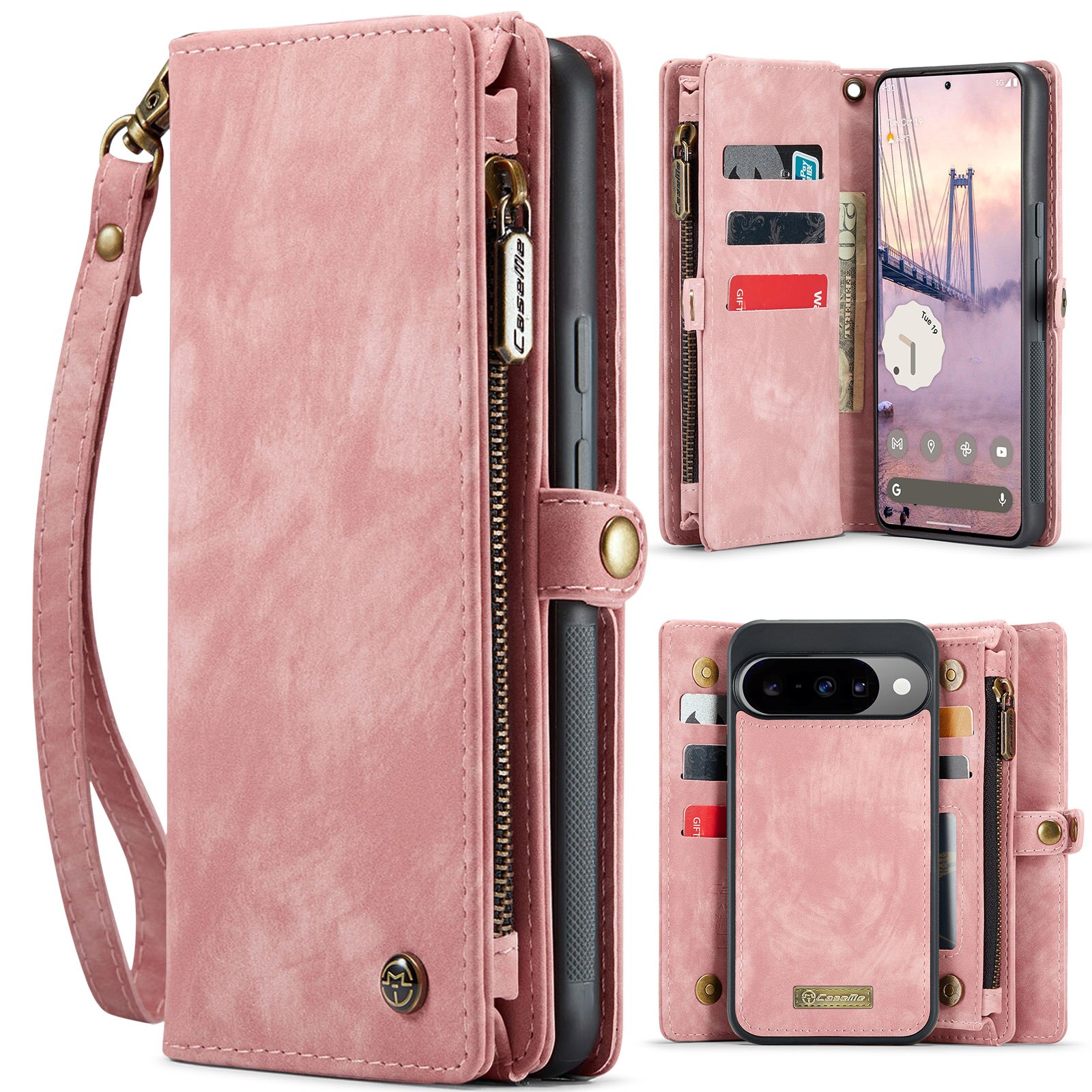 Multi-slot Plånboksfodral Google Pixel 10 Pro Rosa