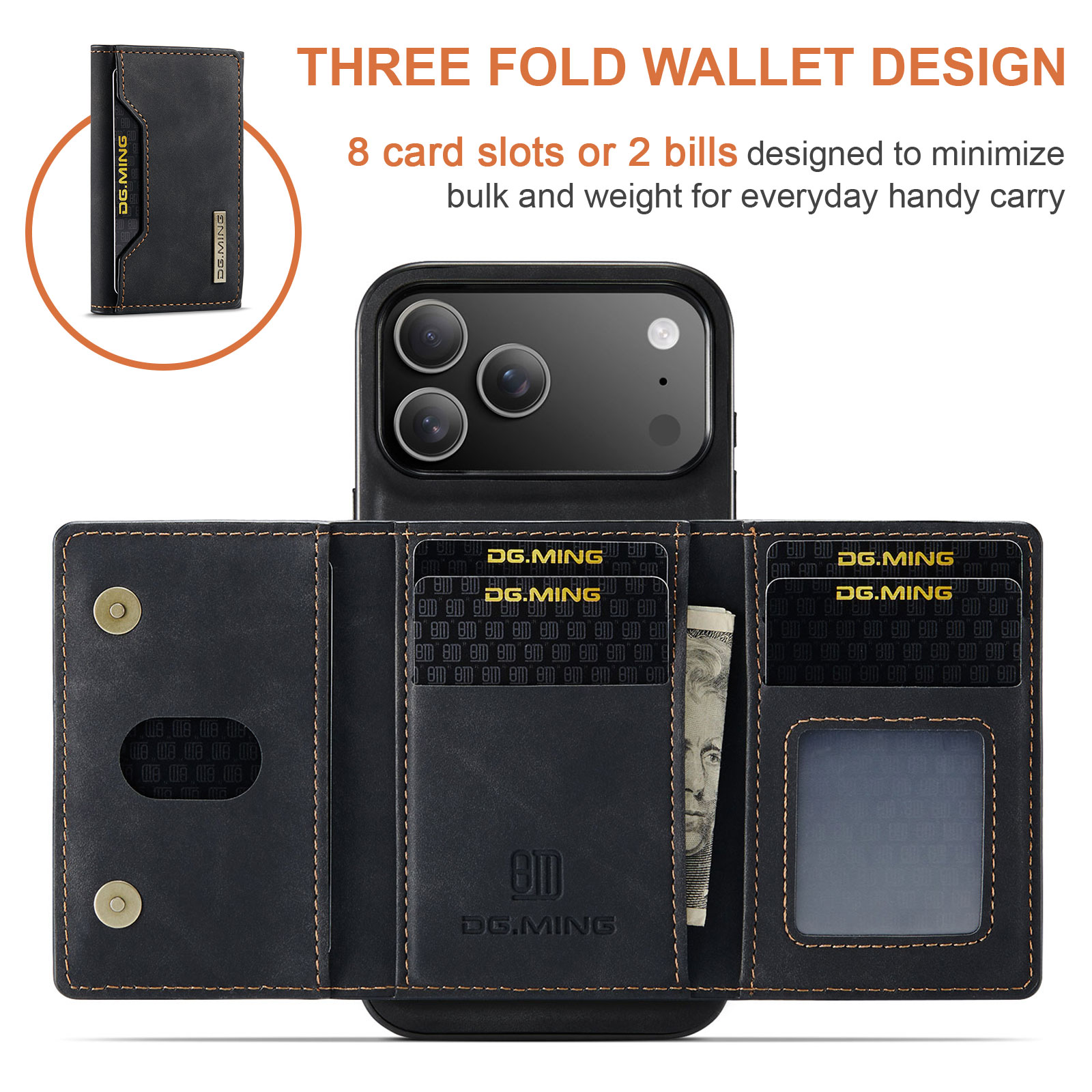 Magnetic Card Slot Case iPhone 17 Pro Svart