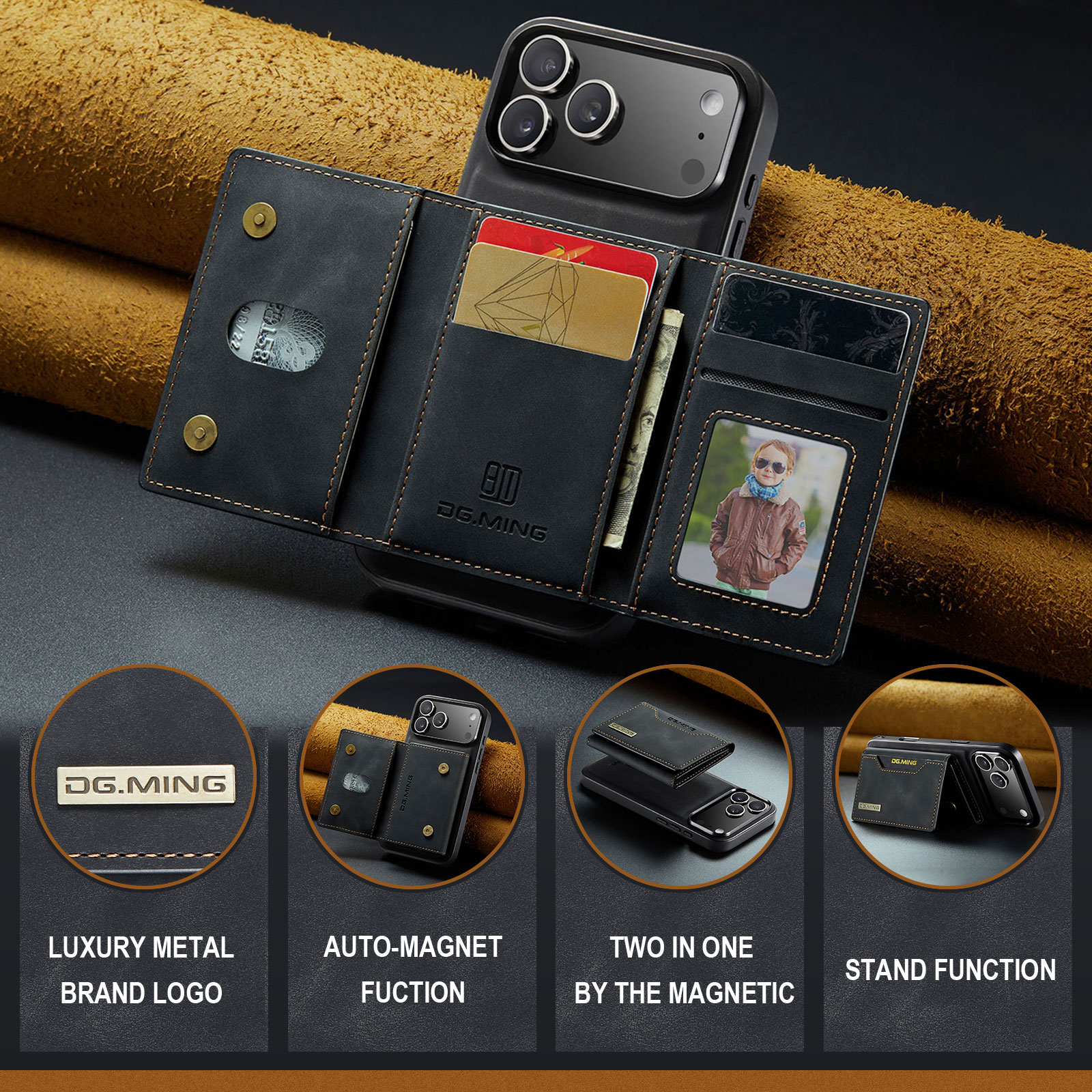 Magnetic Card Slot Case iPhone 17 Pro Svart