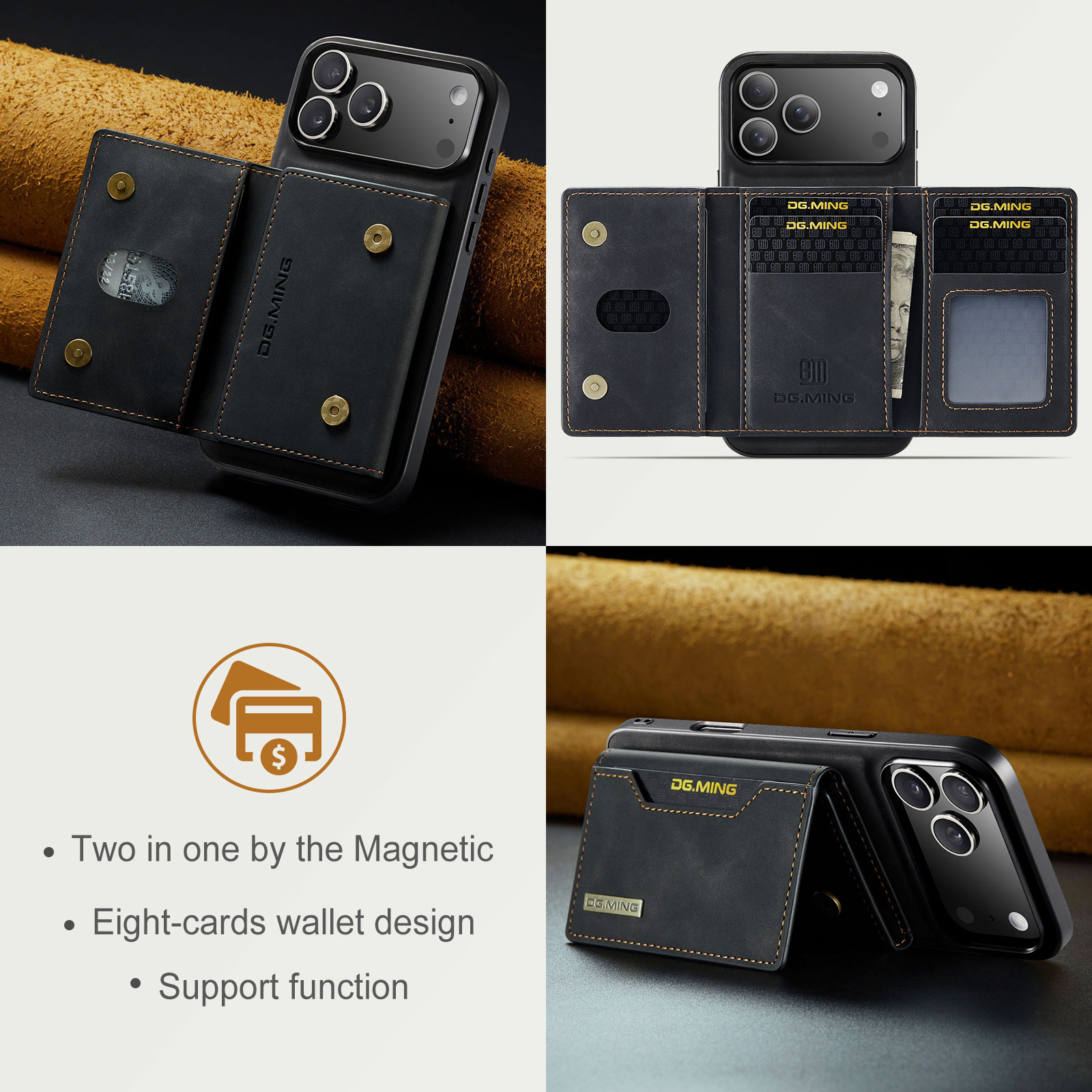 Magnetic Card Slot Case iPhone 17 Pro Svart