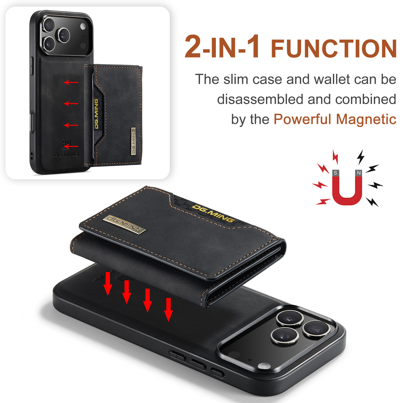 Magnetic Card Slot Case iPhone 17 Pro Svart