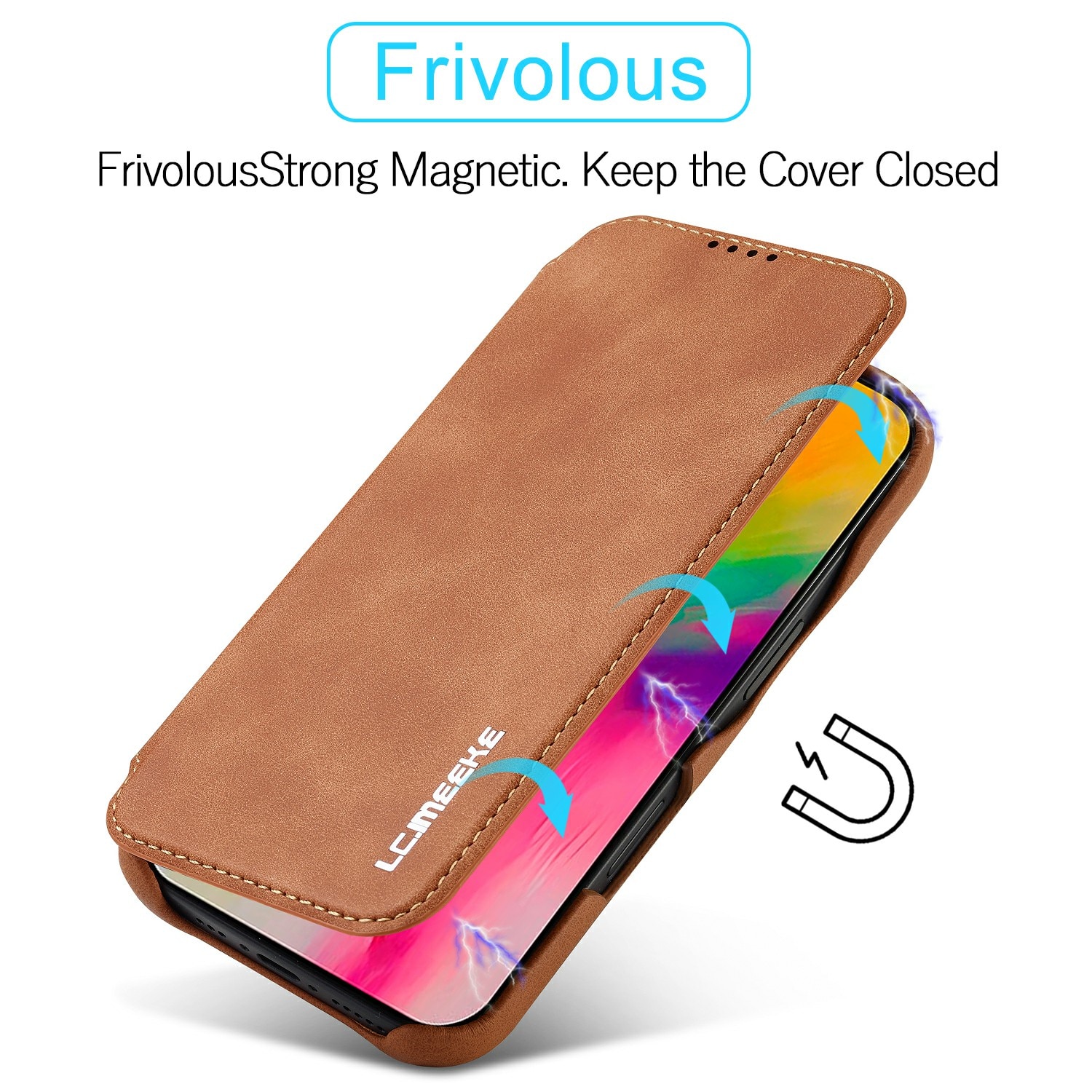 Slim Plånboksfodral iPhone 17 Cognac