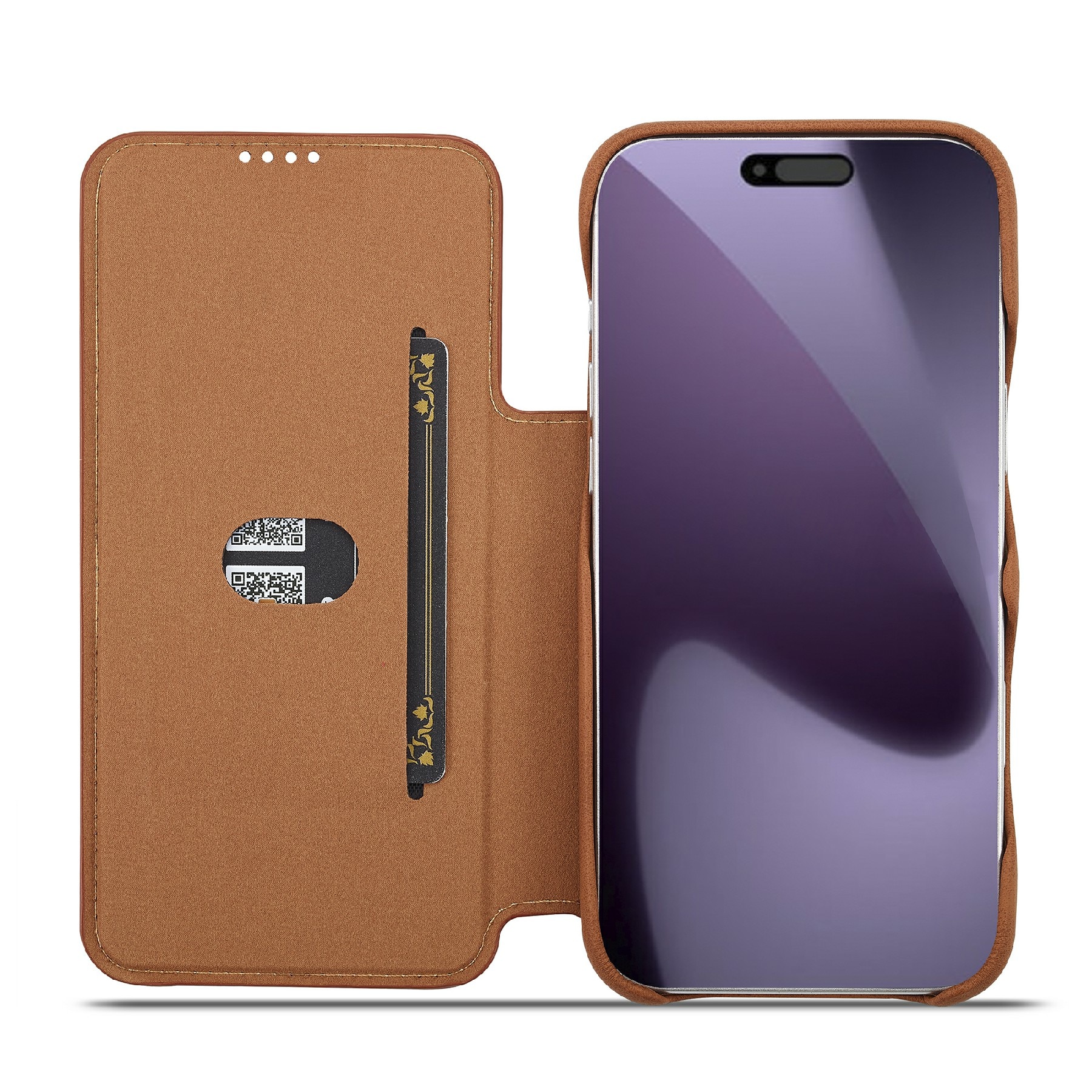 Slim Plånboksfodral iPhone 17 Pro Cognac
