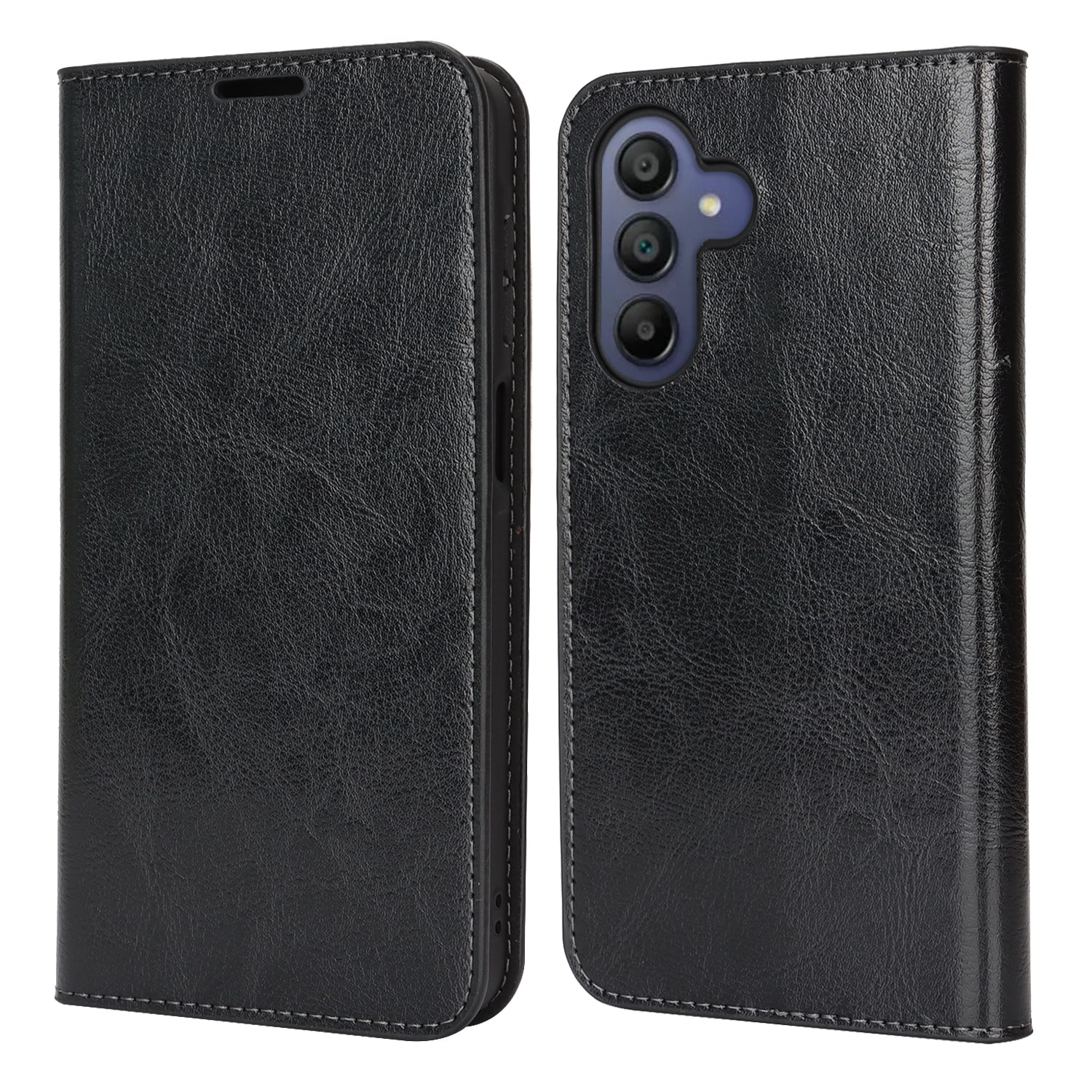 Mobilfodral Äkta Läder Samsung Galaxy A17 Svart