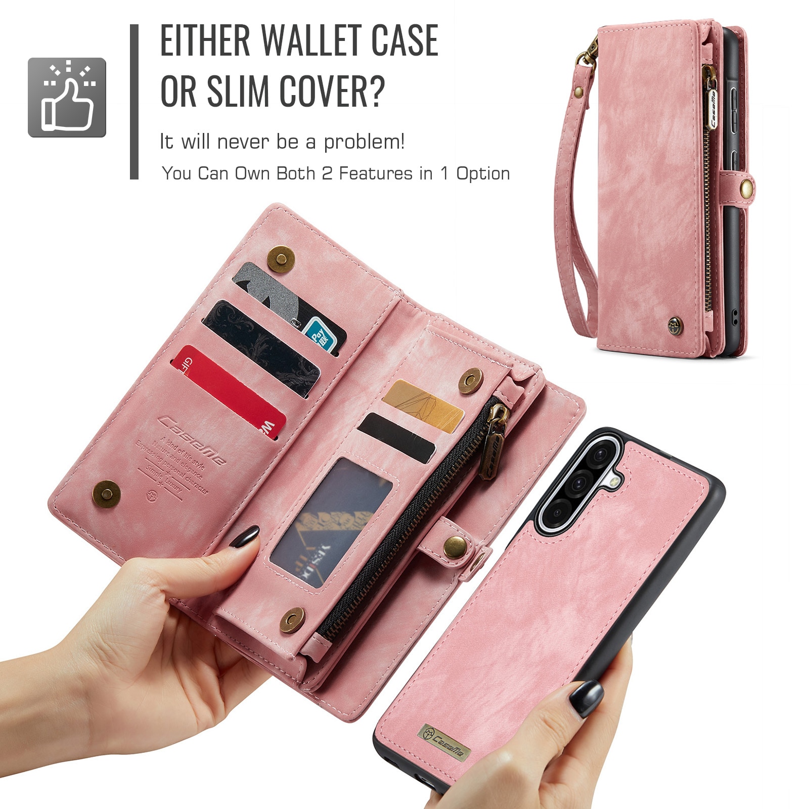 Multi-slot Plånboksfodral Samsung Galaxy A17 Rosa