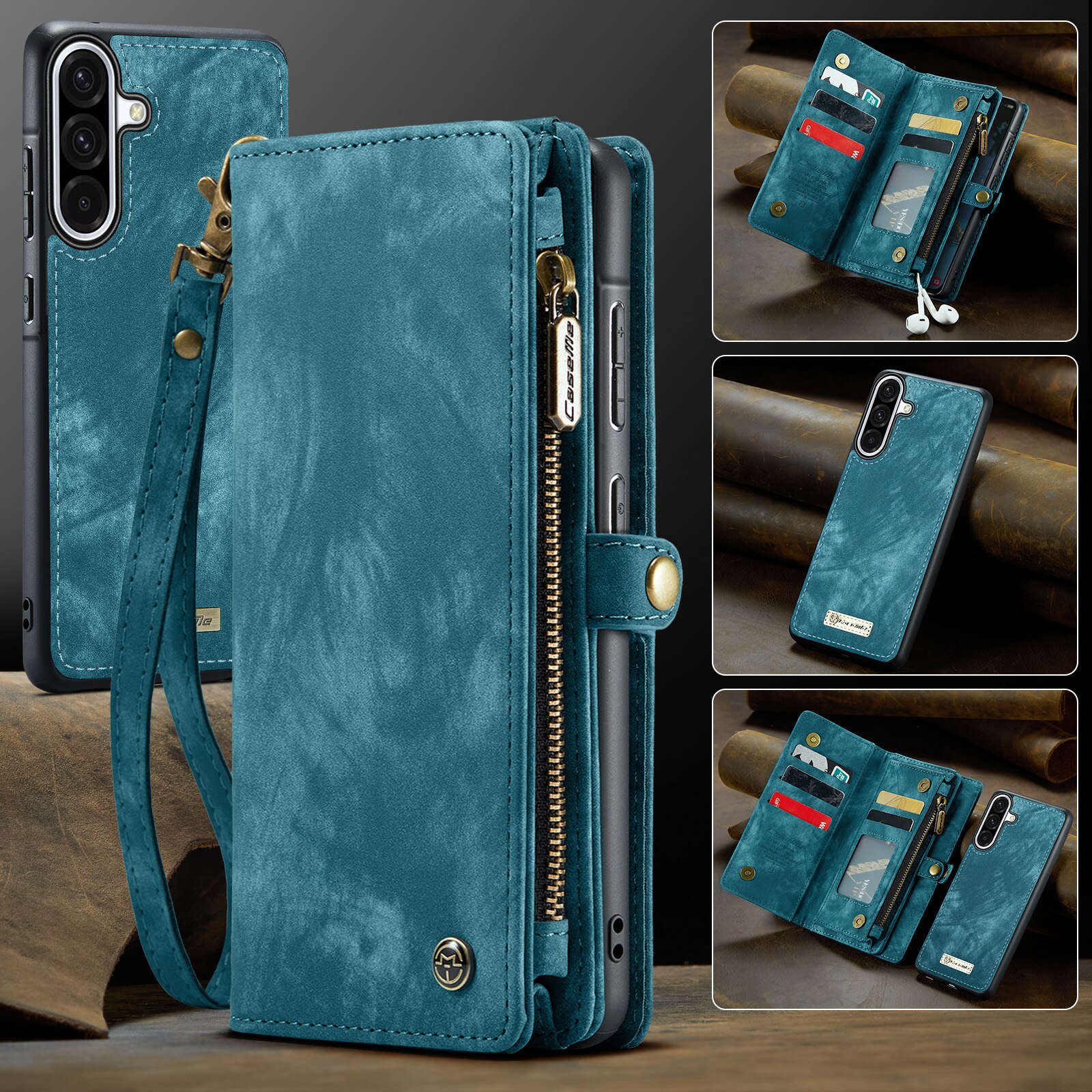 Multi-slot Plånboksfodral Samsung Galaxy A17 Blå