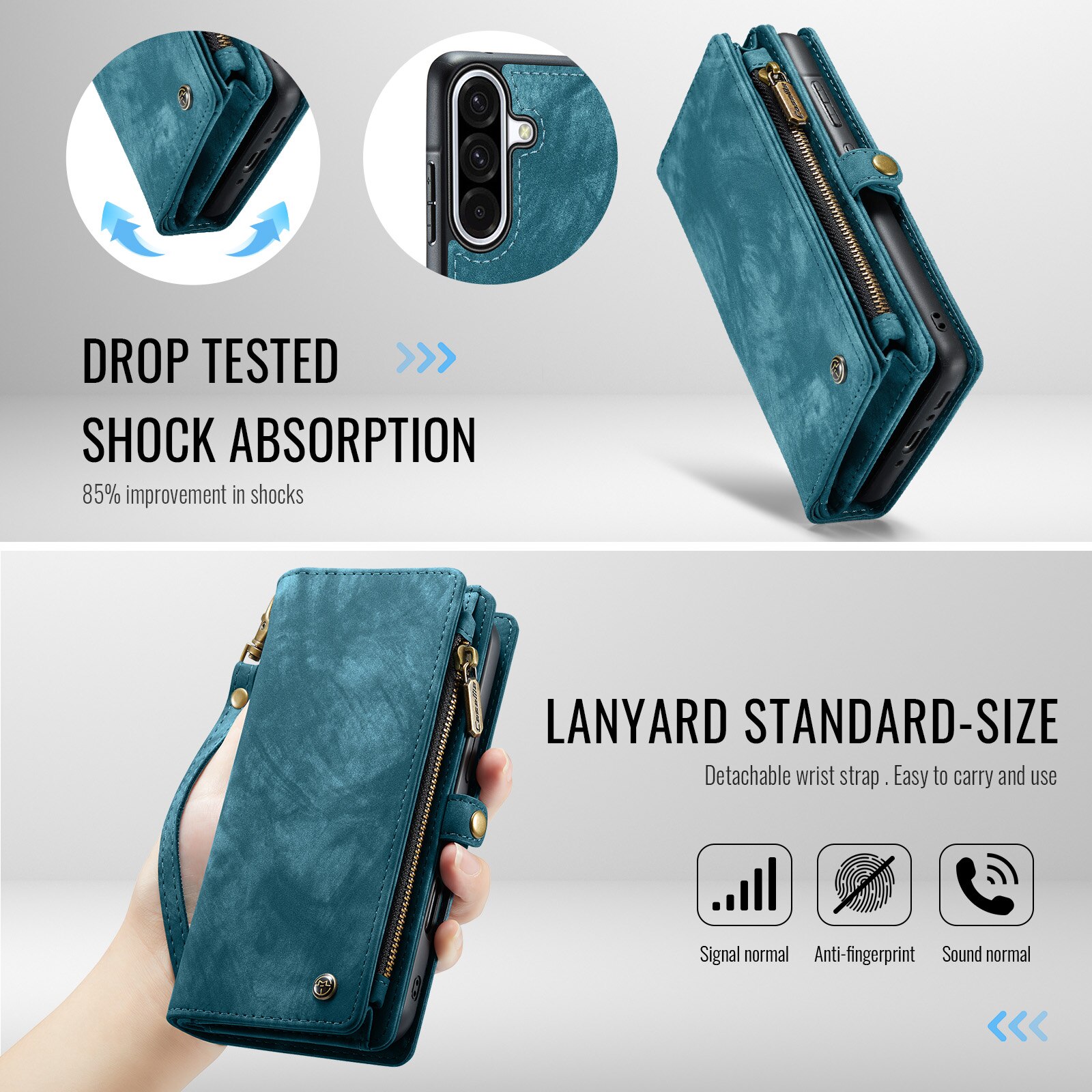 Multi-slot Plånboksfodral Samsung Galaxy A17 Blå