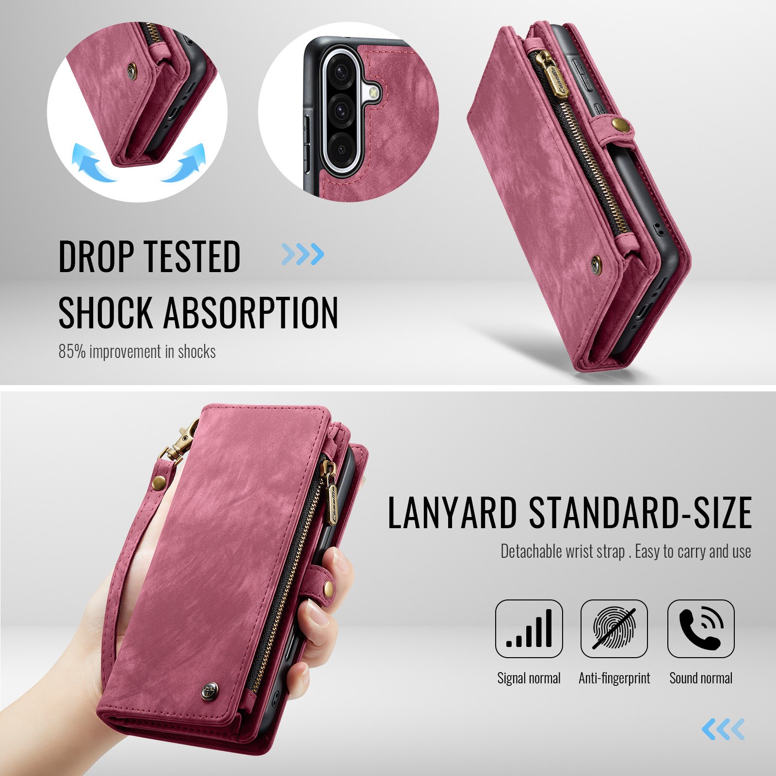 Multi-slot Plånboksfodral Samsung Galaxy A17 Röd