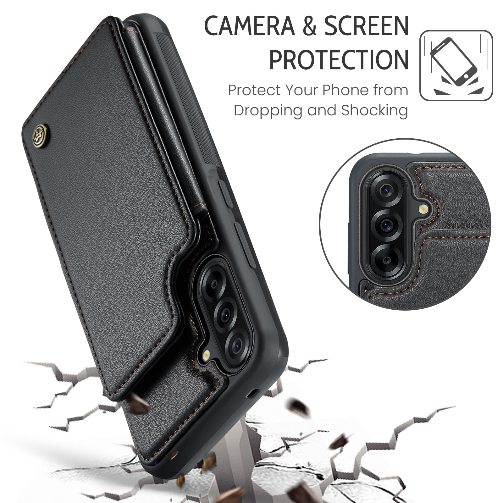 Plånboksskal RFID-skydd Samsung Galaxy A17 svart