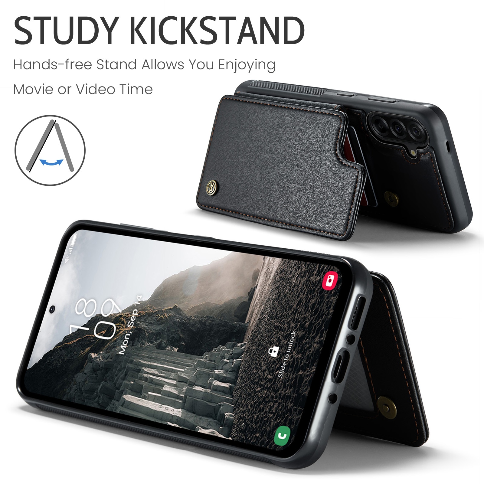 Plånboksskal RFID-skydd Samsung Galaxy A17 svart