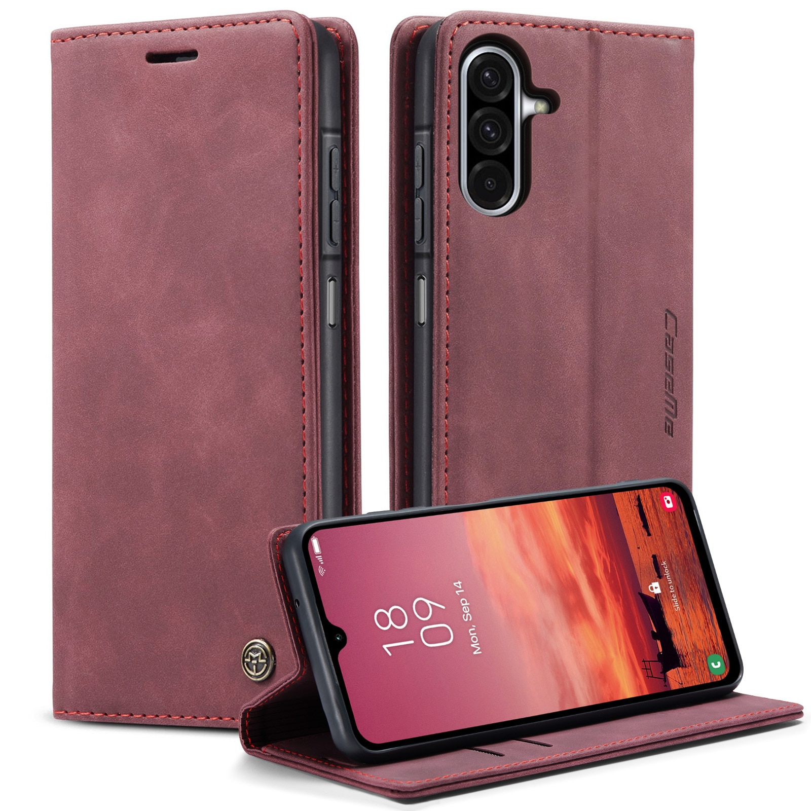 Slim Plånboksfodral Samsung Galaxy A17 Röd