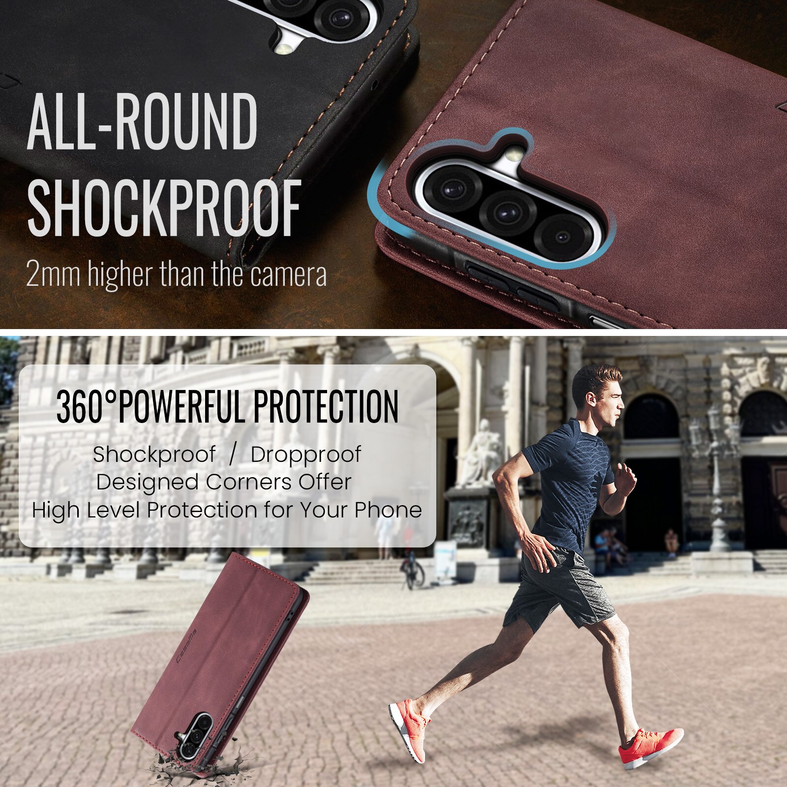 Slim Plånboksfodral Samsung Galaxy A17 Röd