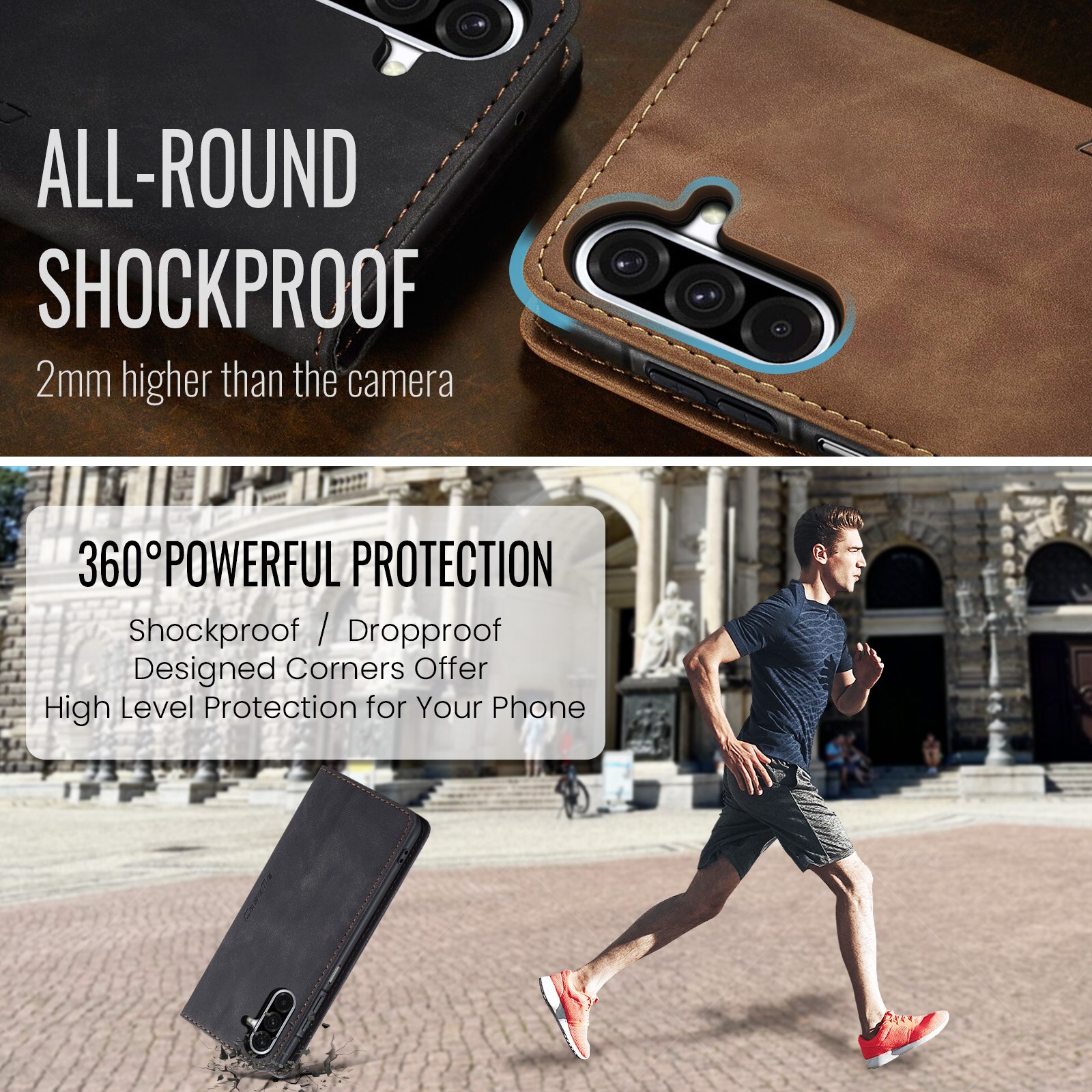 Slim Plånboksfodral Samsung Galaxy A17 Svart