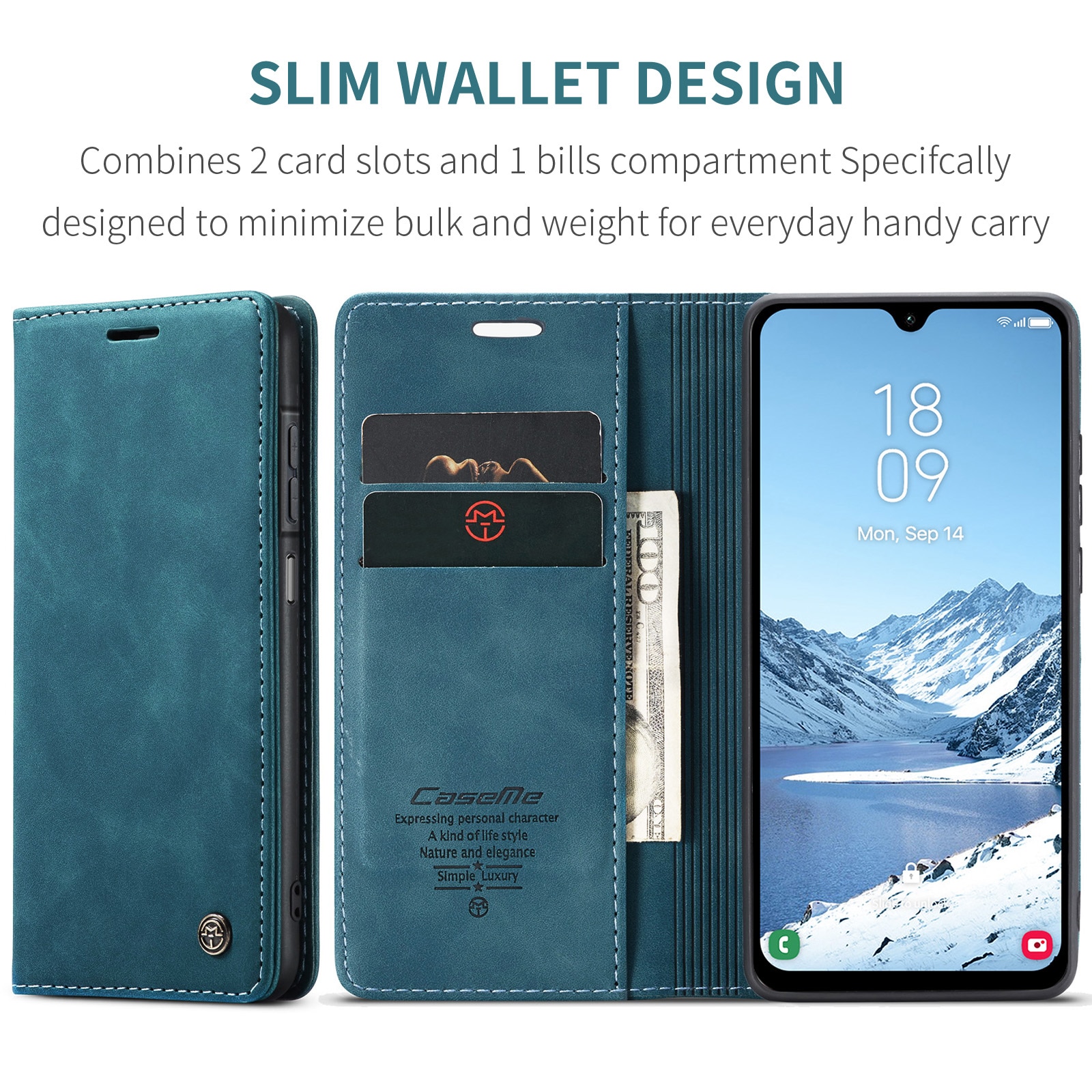 Slim Plånboksfodral Samsung Galaxy A17 Blå