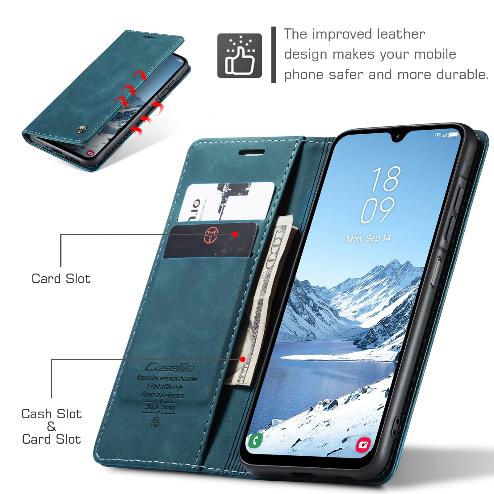 Slim Plånboksfodral Samsung Galaxy A17 Blå