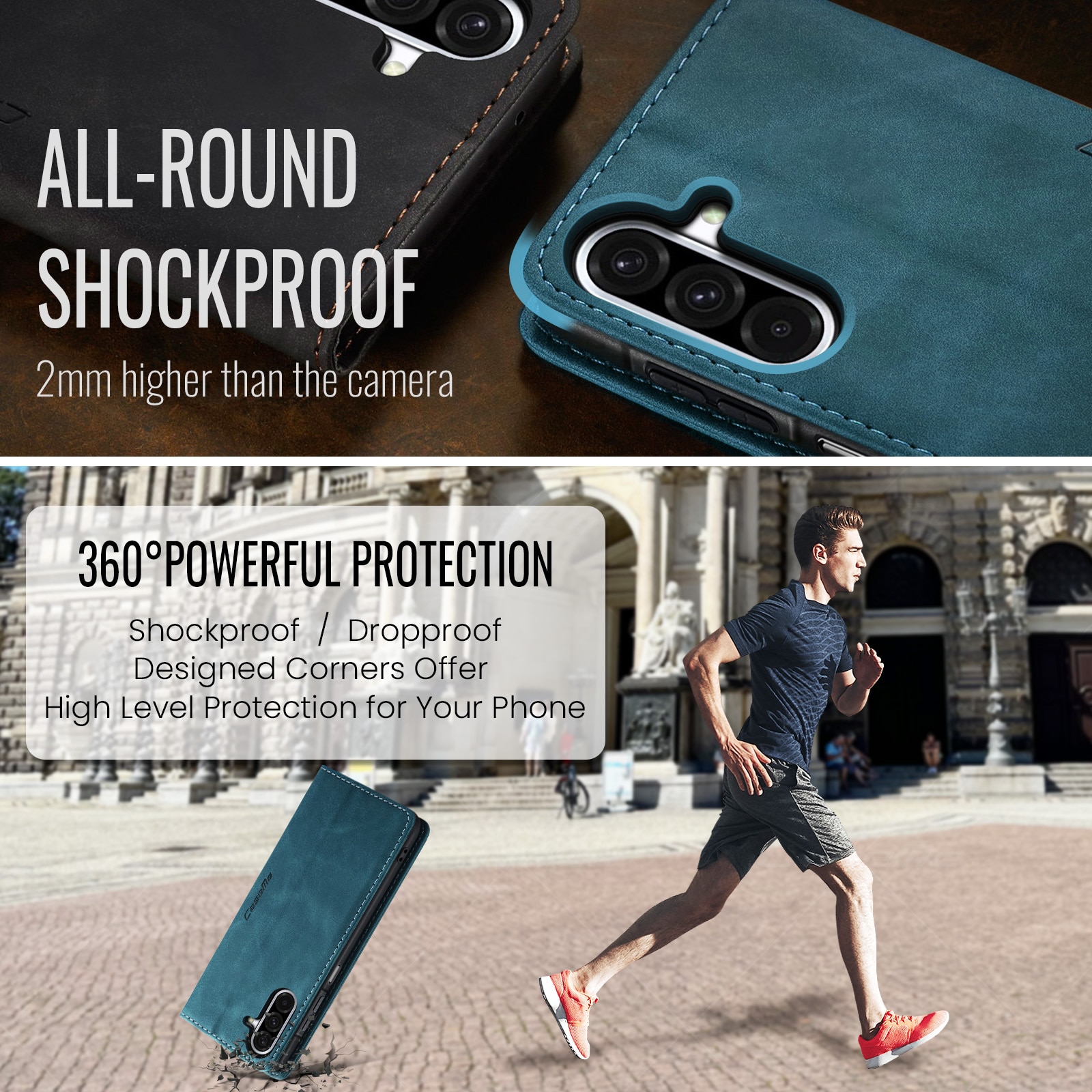 Slim Plånboksfodral Samsung Galaxy A17 Blå