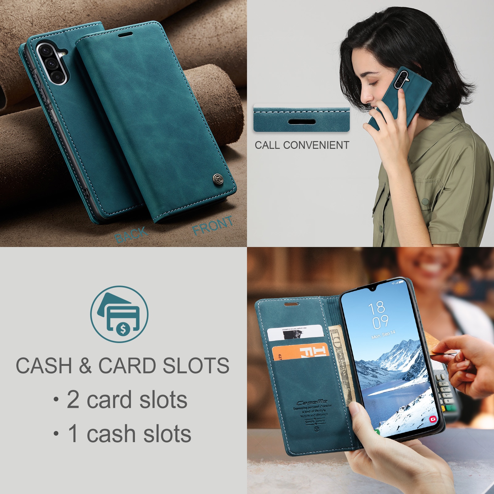 Slim Plånboksfodral Samsung Galaxy A17 Blå