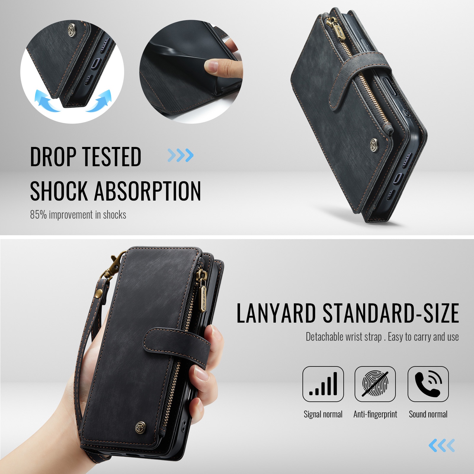 Multi-slot Plånboksfodral iPhone 17 Pro Grå