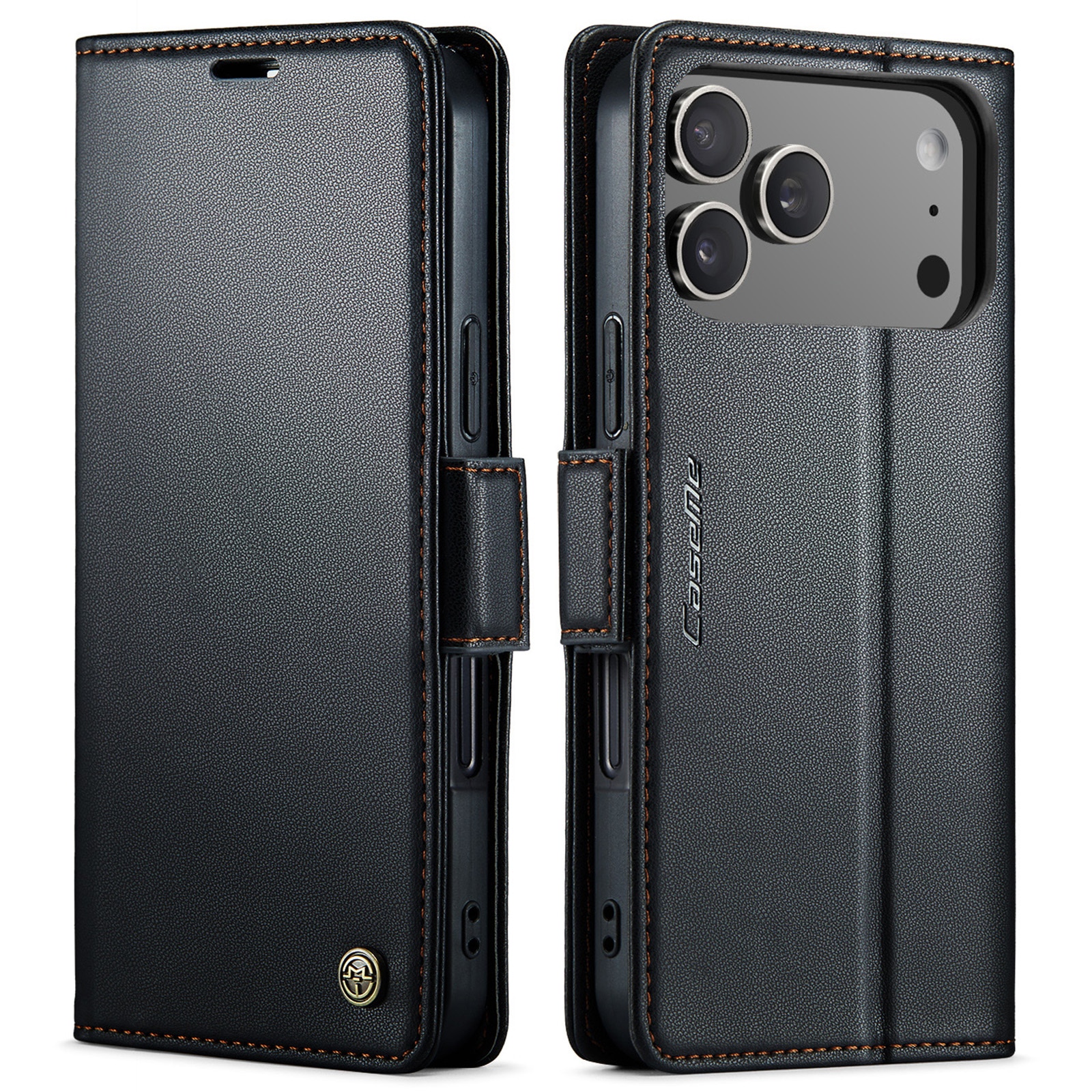 Slim Plånboksfodral RFID-skydd iPhone 17 Pro Svart